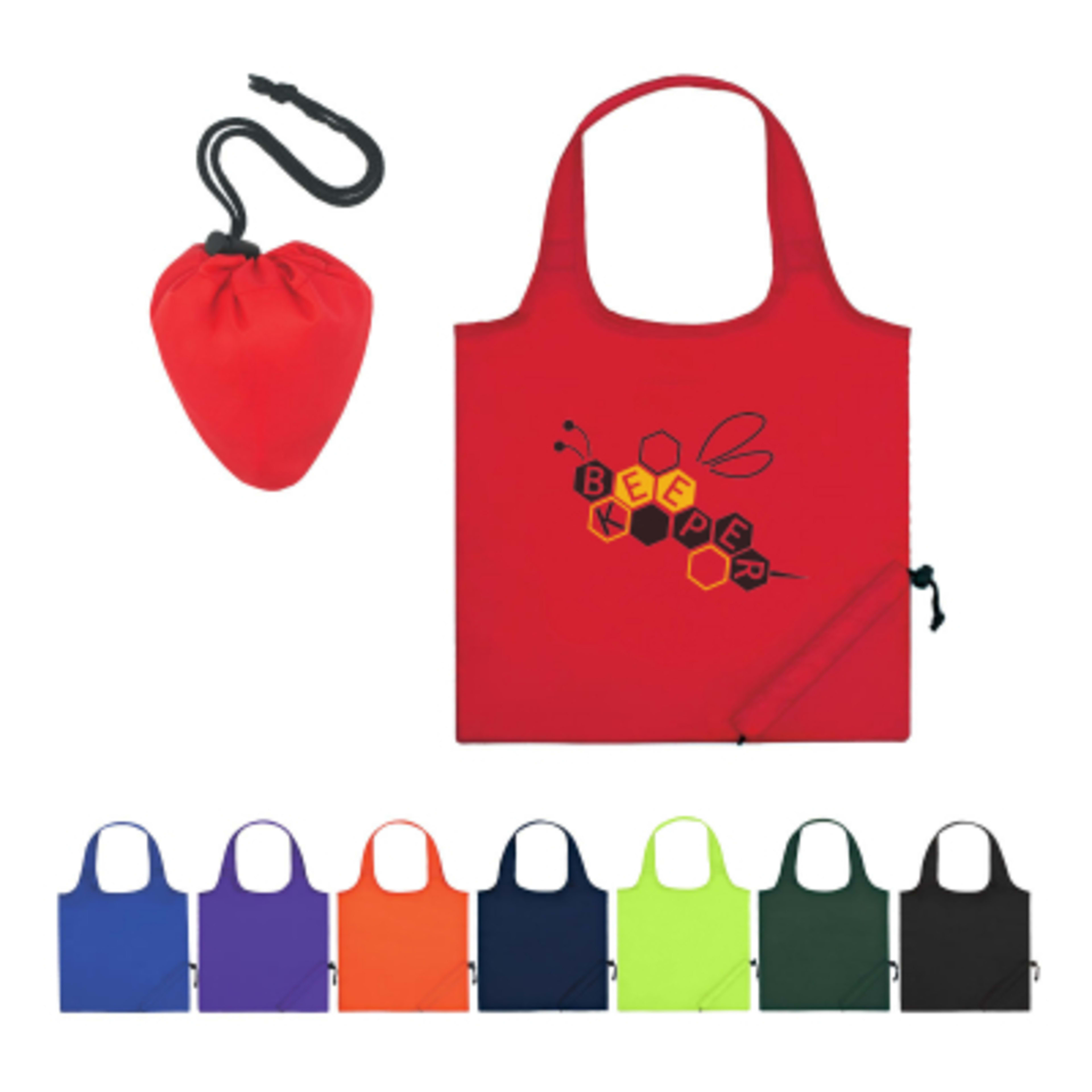 Custom Tote Bags Foldaway with Storage Pouch - 16 x 14.5 in - Group Shot - product view 11