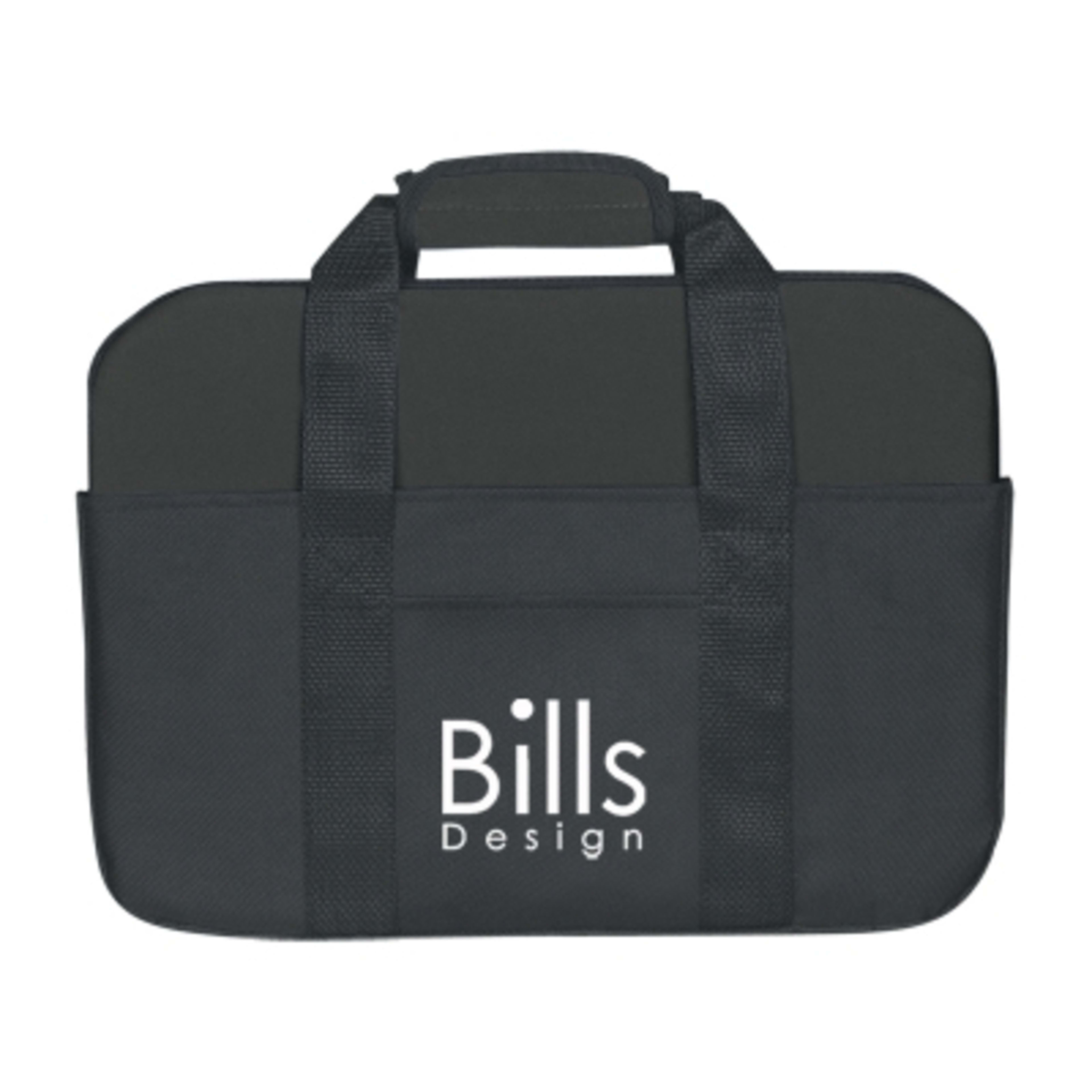 Neoprene Laptop Case with Padded Handles - 15 x 11 in - Black - Silkscreen - product view 1
