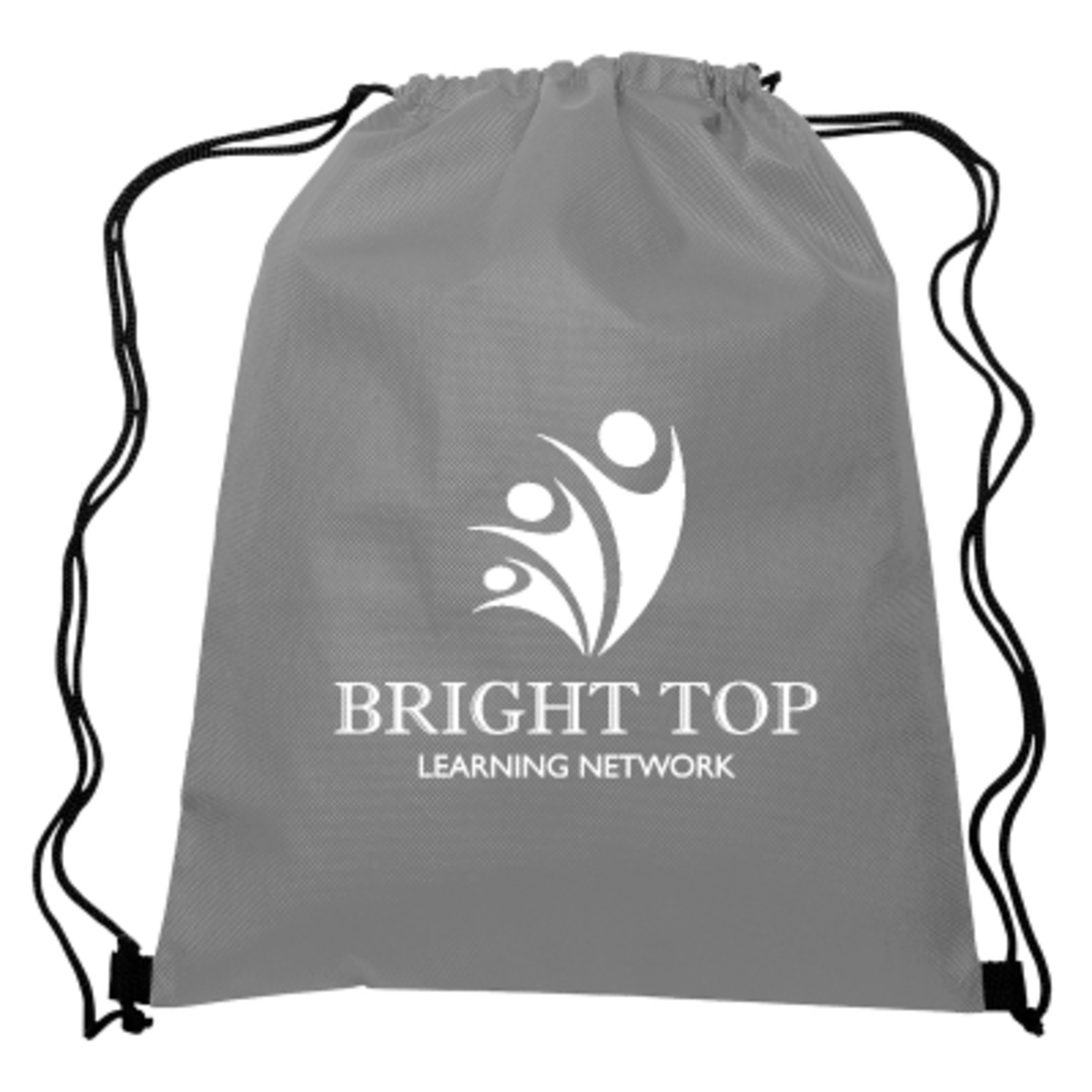 Non-Woven Recycled Drawstring Sports Pack - 13 x 16.5 in - Gray - Silkscreen - product view 13