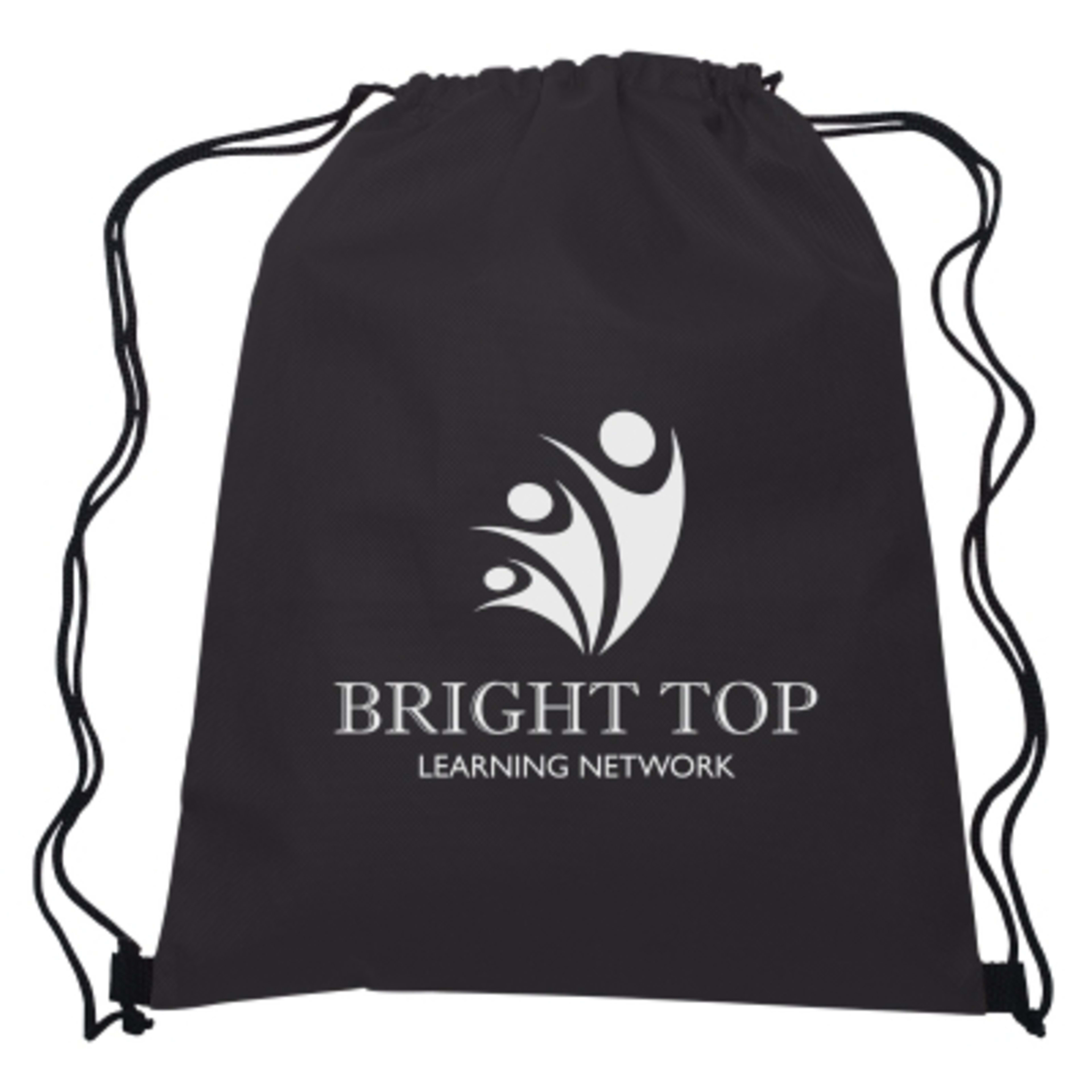Non-Woven Recycled Drawstring Sports Pack - 13 x 16.5 in - Black - Silkscreen - product view 14