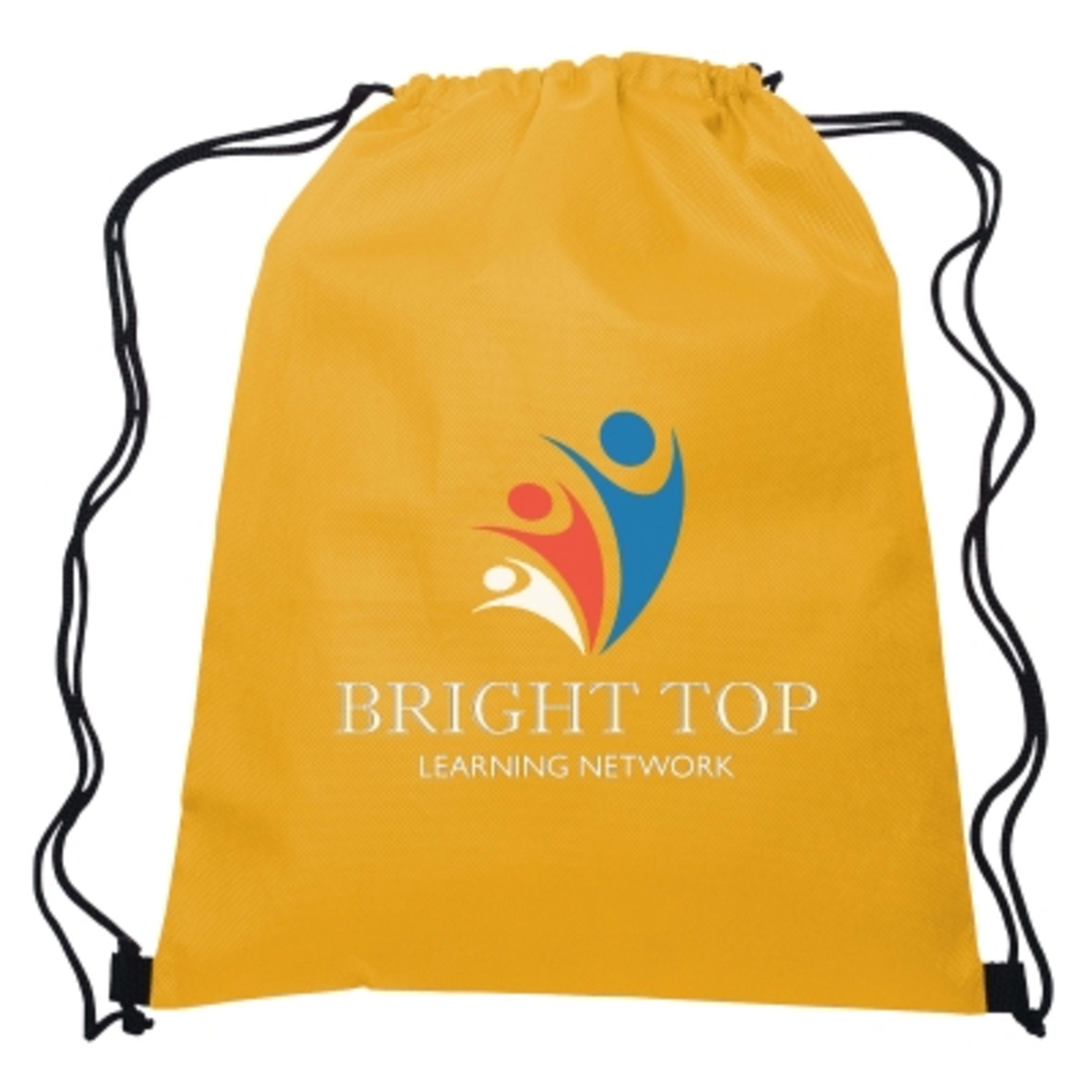 Non-Woven Recycled Drawstring Sports Pack - 13 x 16.5 in - Yellow - Colorbrite - product view 15