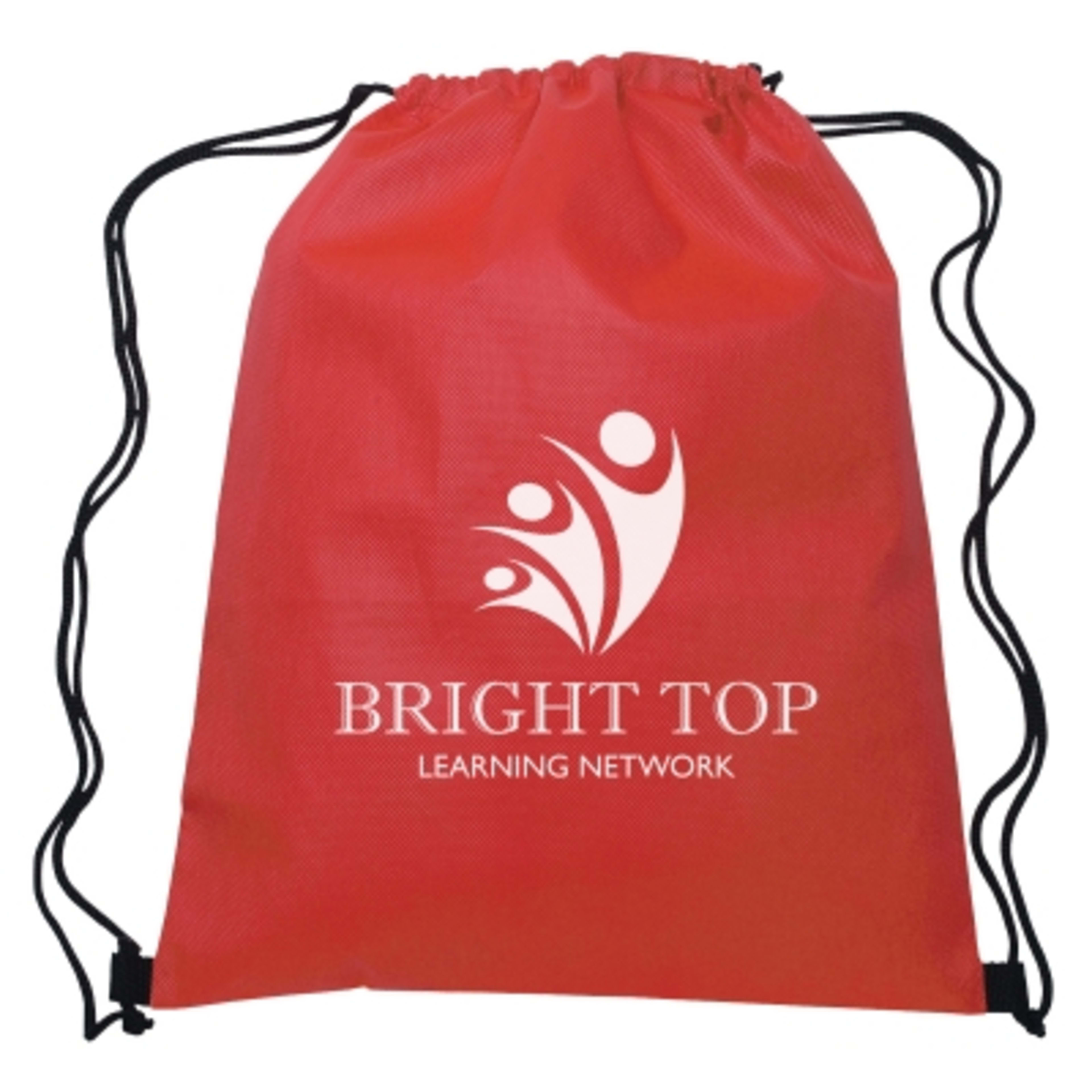 Non-Woven Recycled Drawstring Sports Pack - 13 x 16.5 in - Red - Silkscreen - product view 5