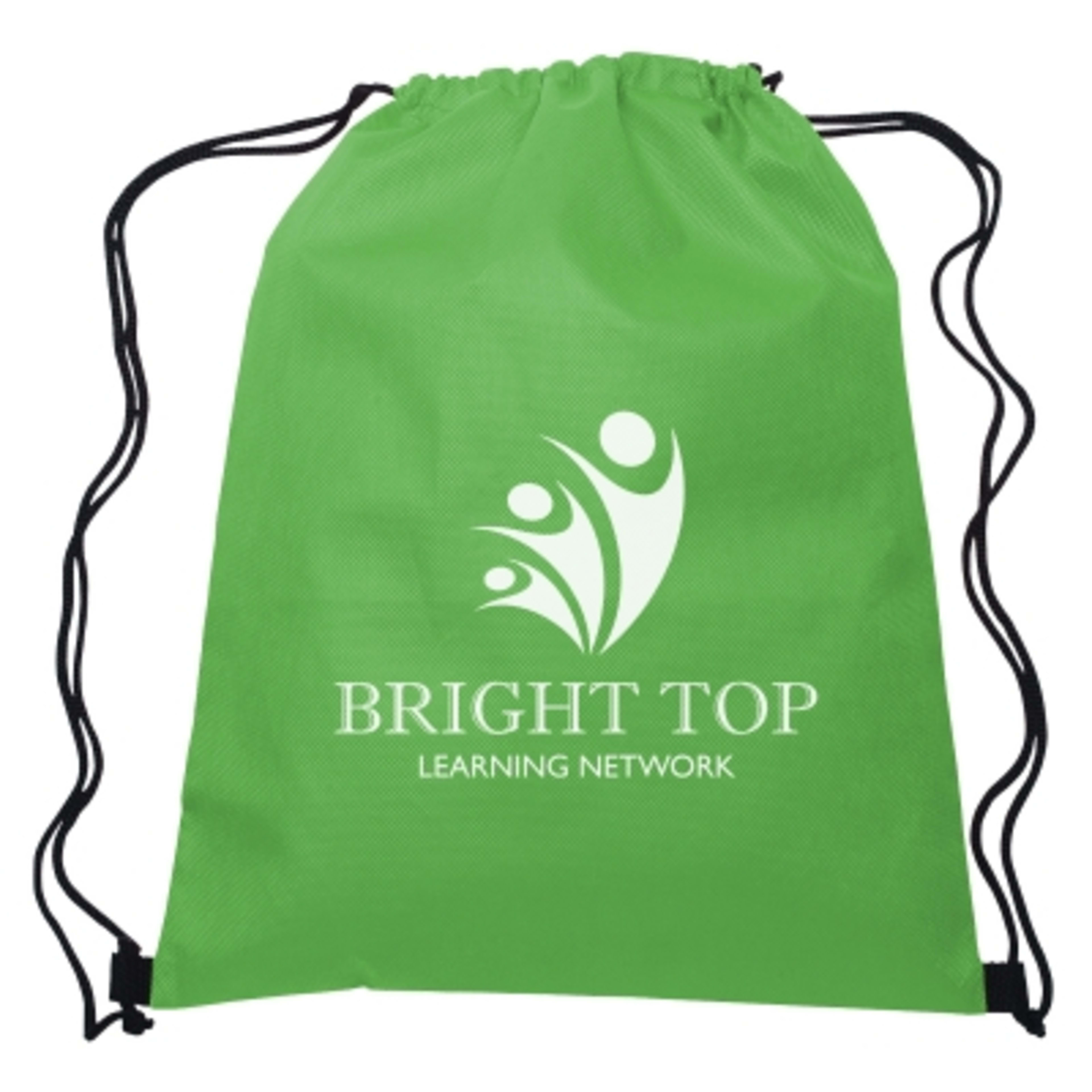 Non-Woven Recycled Drawstring Sports Pack - 13 x 16.5 in - Lime - Silkscreen - product view 10