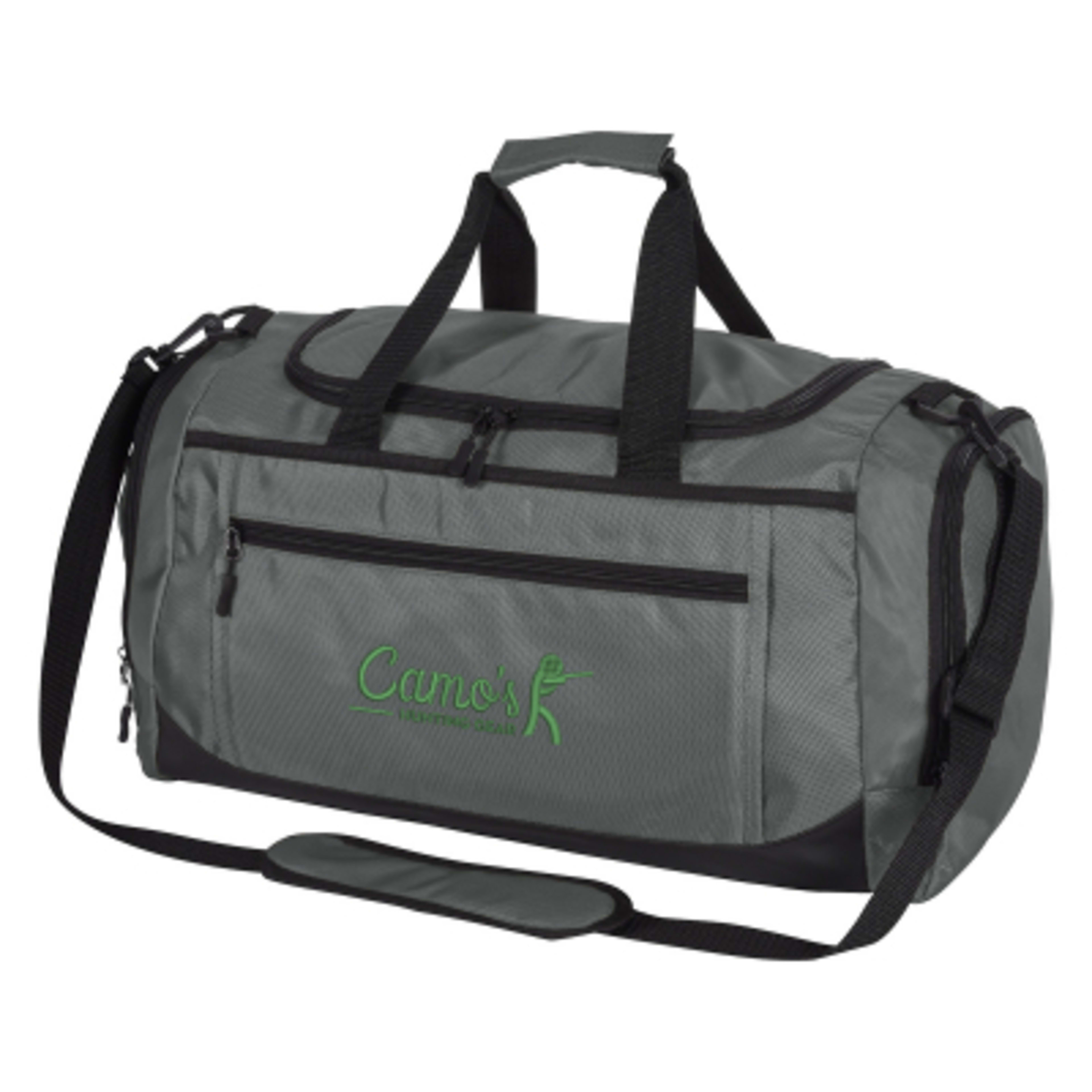Duffel Bag Training Day 1680D with Shoe Compartment - 18.25 x 12 x 9.75 in - Gray - Embroidery - product view 3