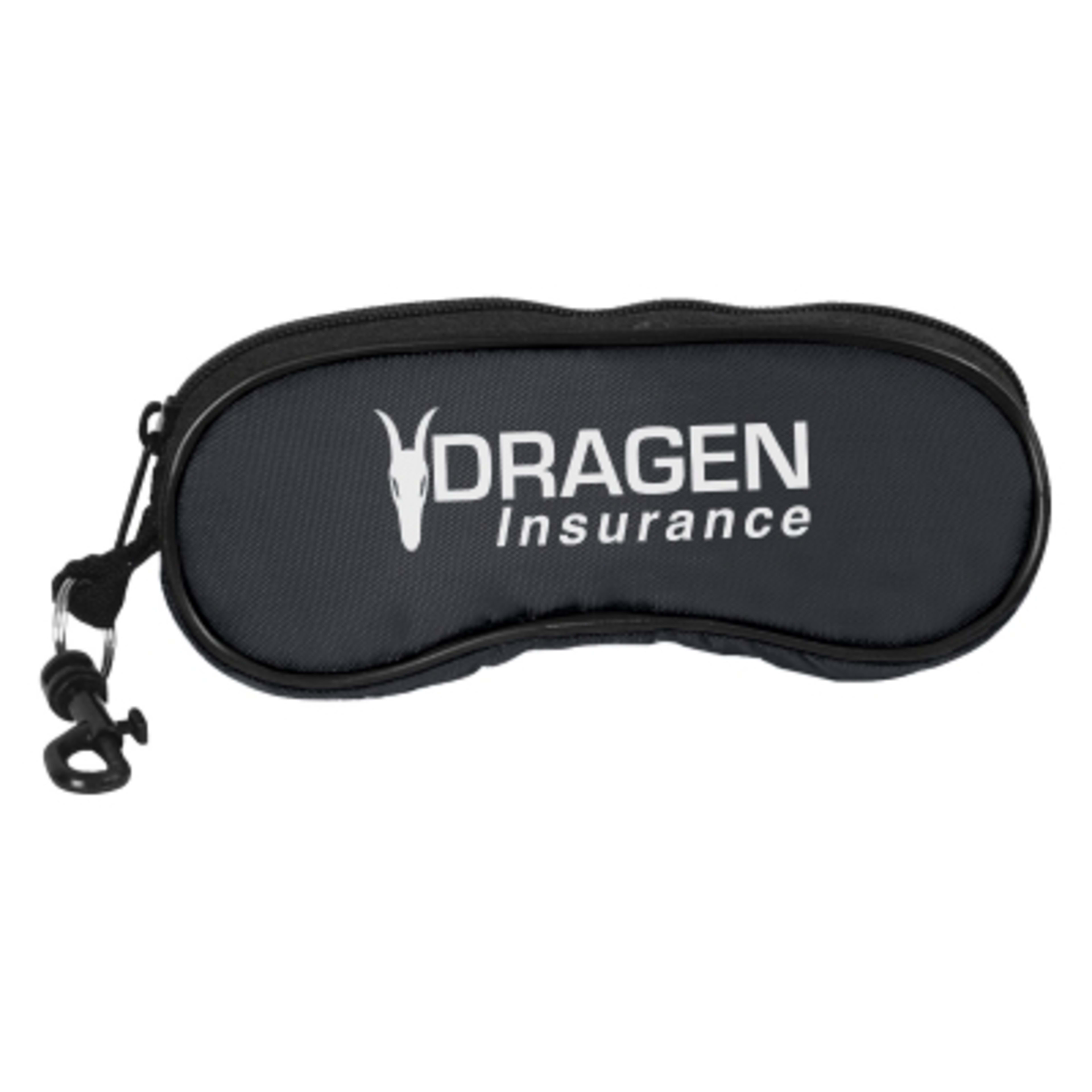 Eyeglass Holder with Clip Attachment 420D Nylon - 7 x 2.75 in - Black - Silkscreen - promotional product with custom logo