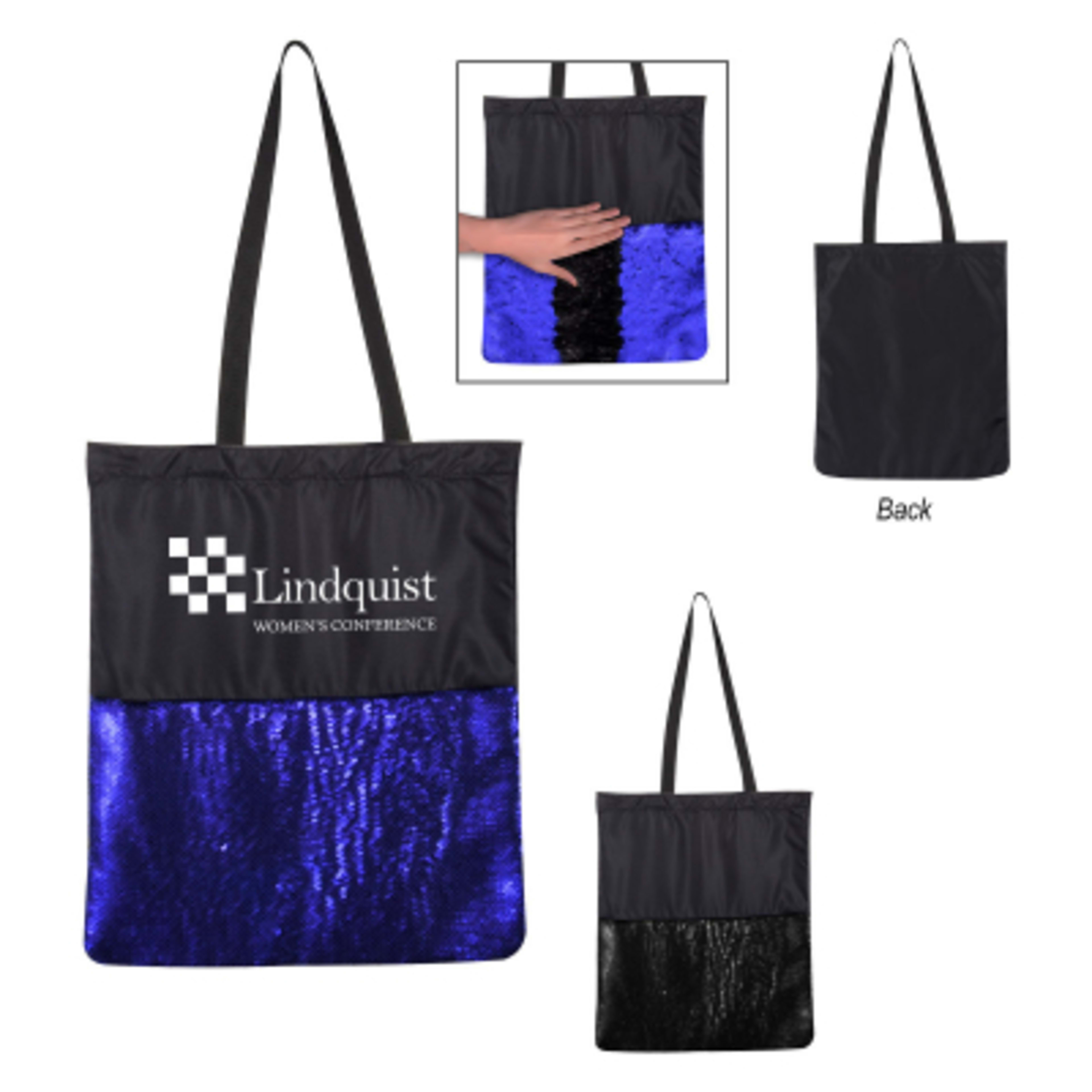 Sequin Tote Bag Reversible Color-Change - 16 x 13.75 in - Group Shot - product view 2