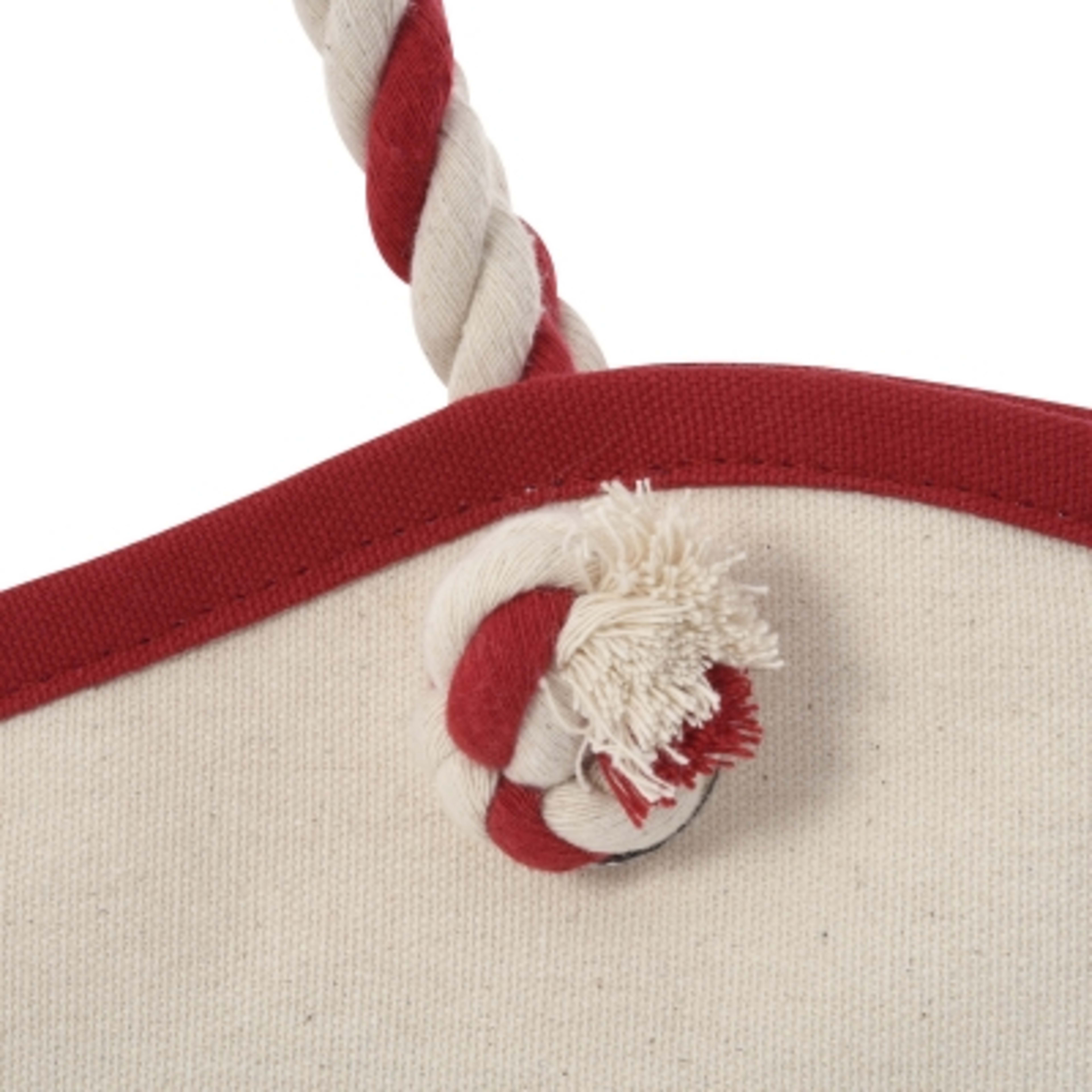 Custom Tote Bag Laminated Cotton 8 oz Zippered - 20.5 x 14.5 in - NAT/Red - Detail - product view 3