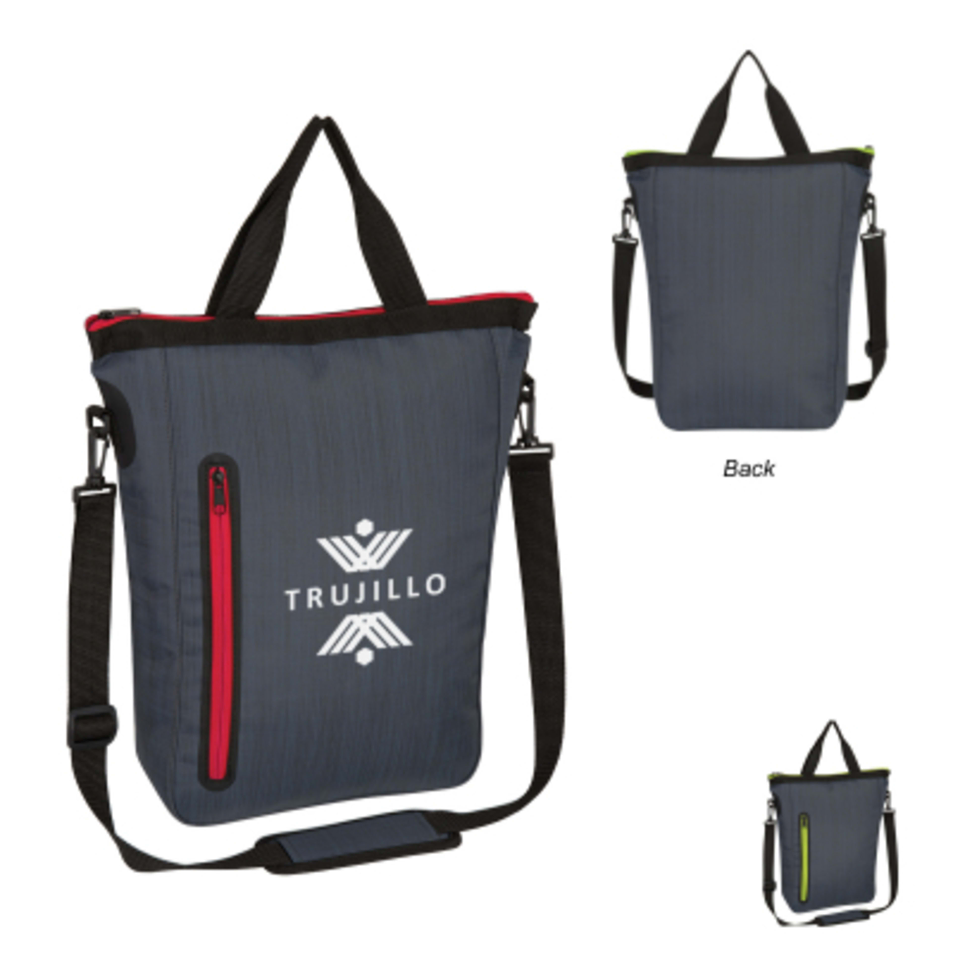 Custom Tote Bag Water-Resistant Nylon Padded Strap - 16.25 x 17.75 x 5 in - Group Shot - product view 4