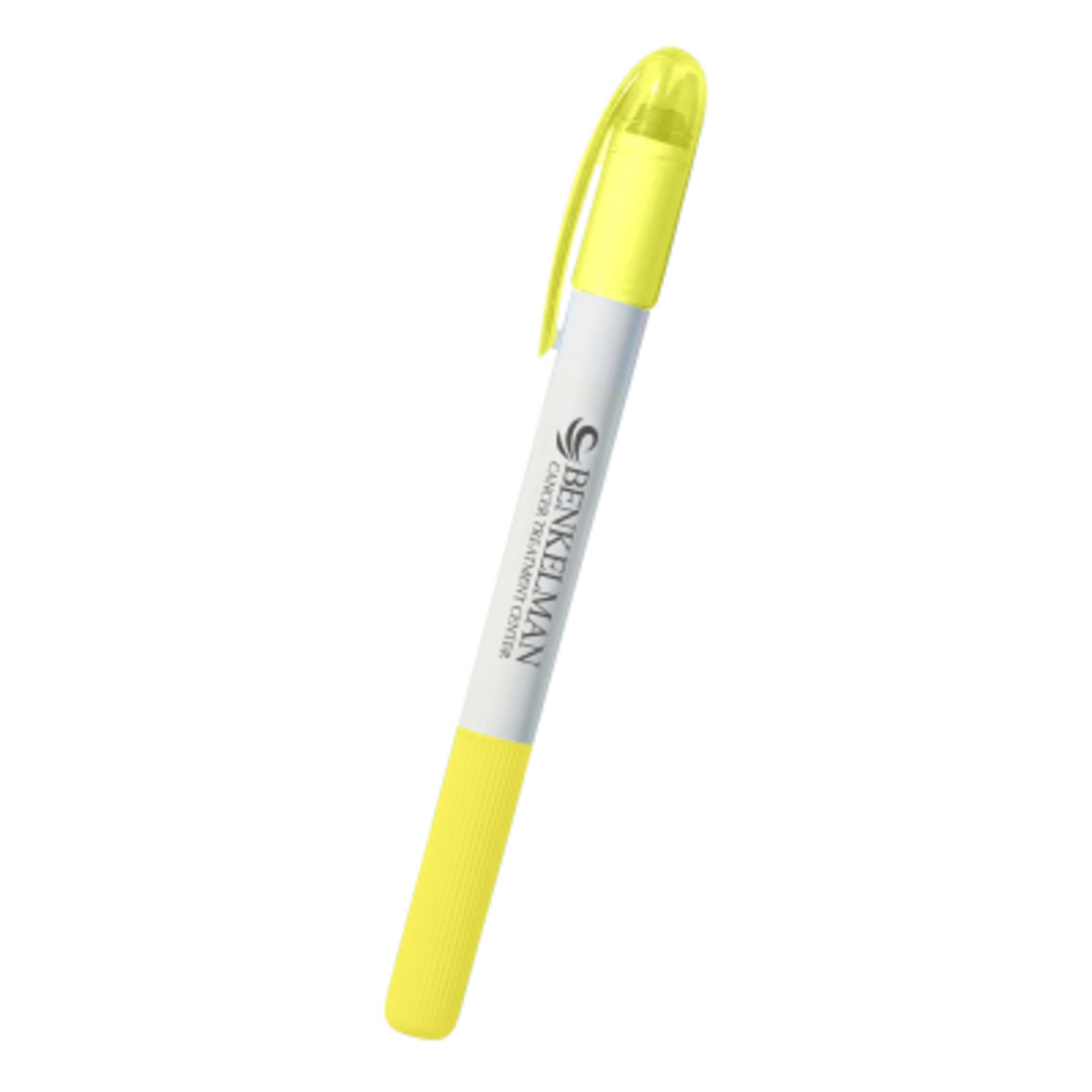 Highlighter Gel Wax Non-Smear Twist Advance - 5 in - White/Yellow - Silkscreen - promotional product with custom logo