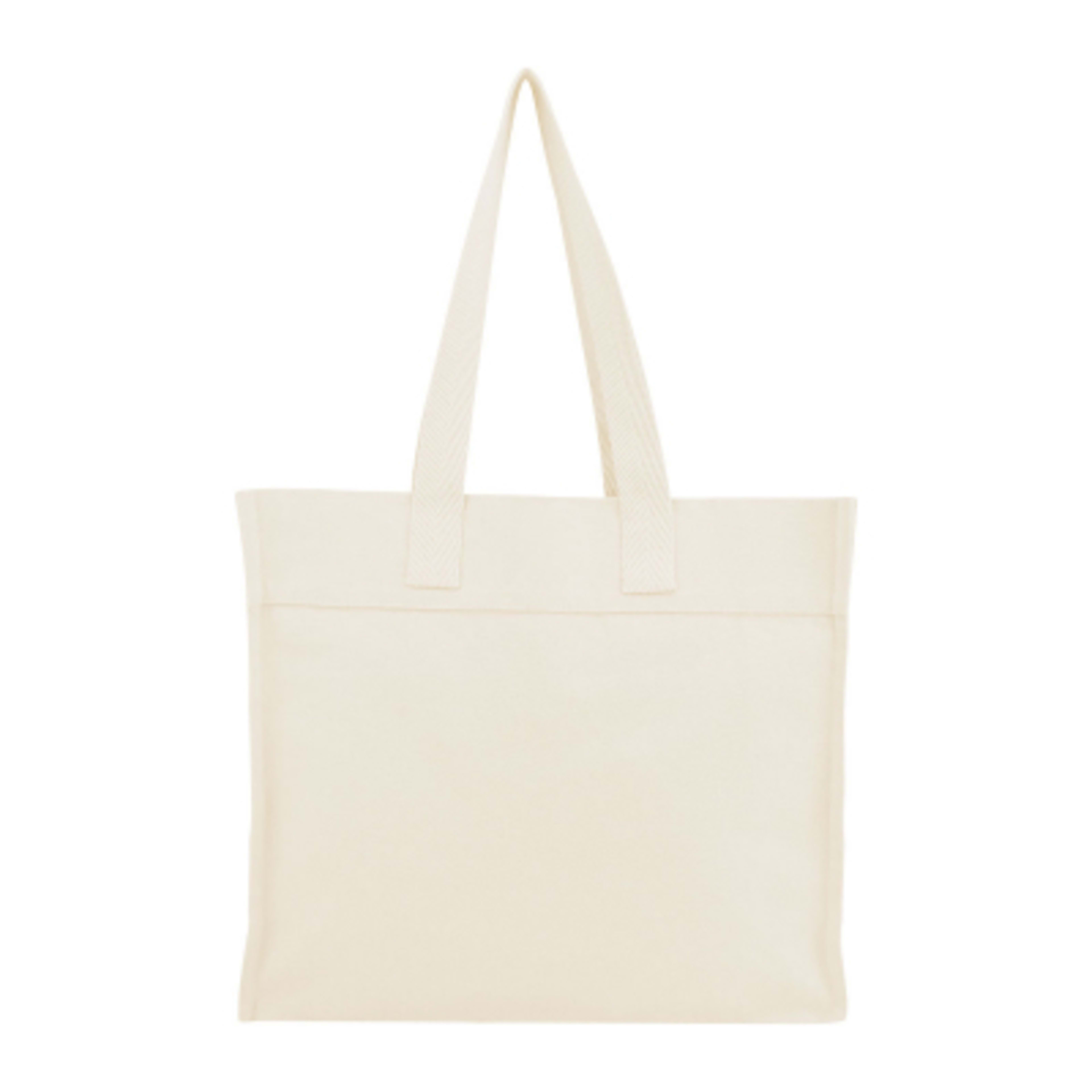 Custom Tote Bag Recycled Cotton North South Style - 15 x 13 in - NAT - Back - product view 2