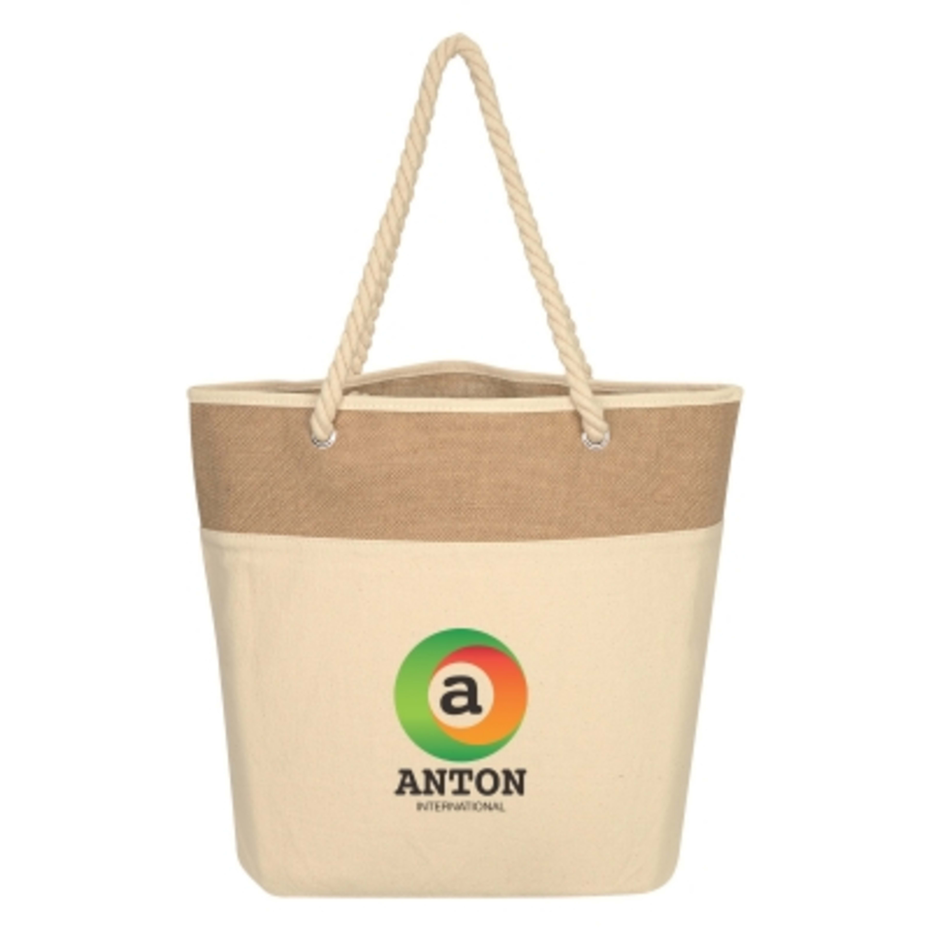 Custom Tote Bag 12 oz Cotton Canvas Bottom Gusset - 19 x 15 x 8 in - NAT/BEG - Colorbrite - product view 3