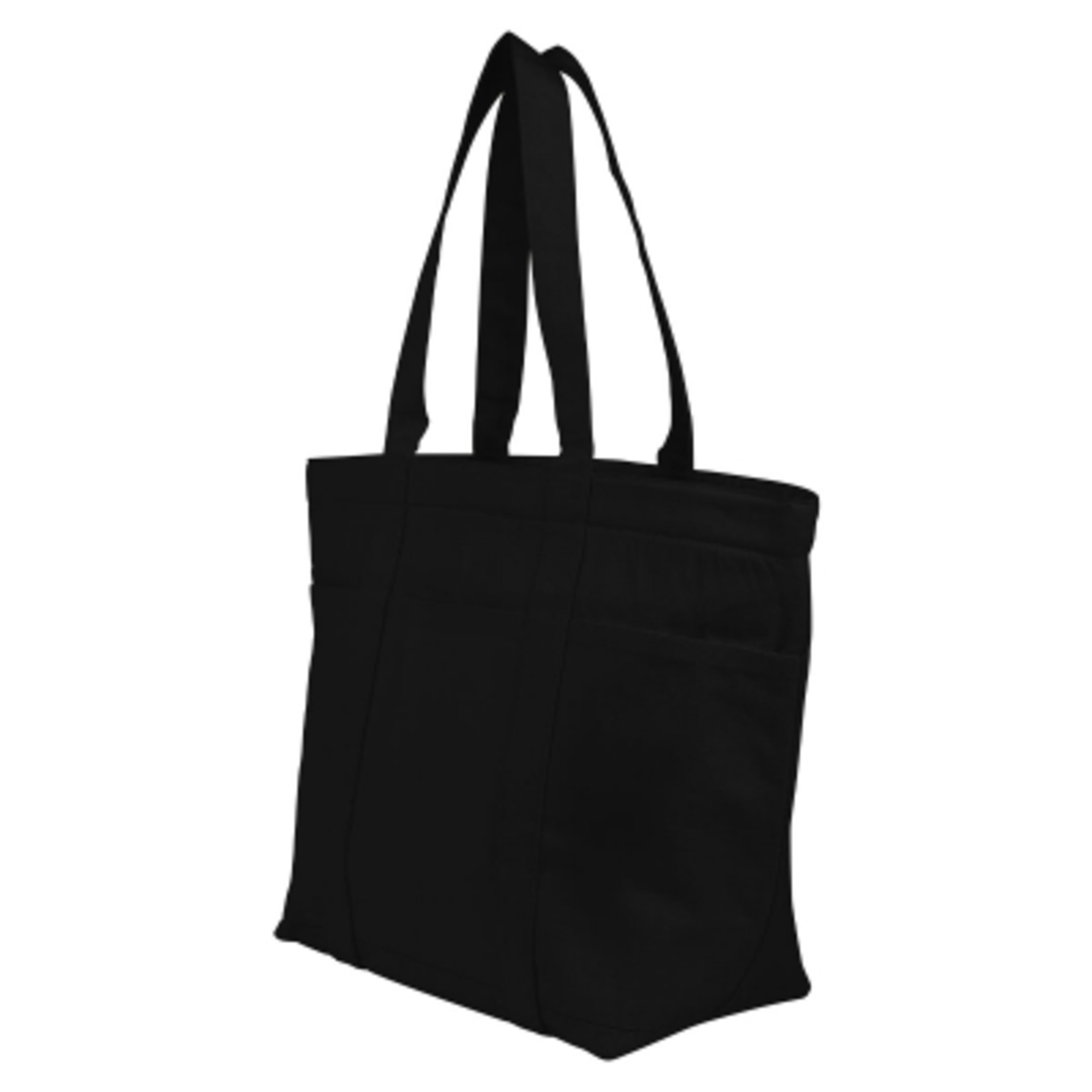 Insulated Cooler Tote Bag Recycled Cotton 20 Can - 13 x 19 x 7 in - Black - Angle - product view 4