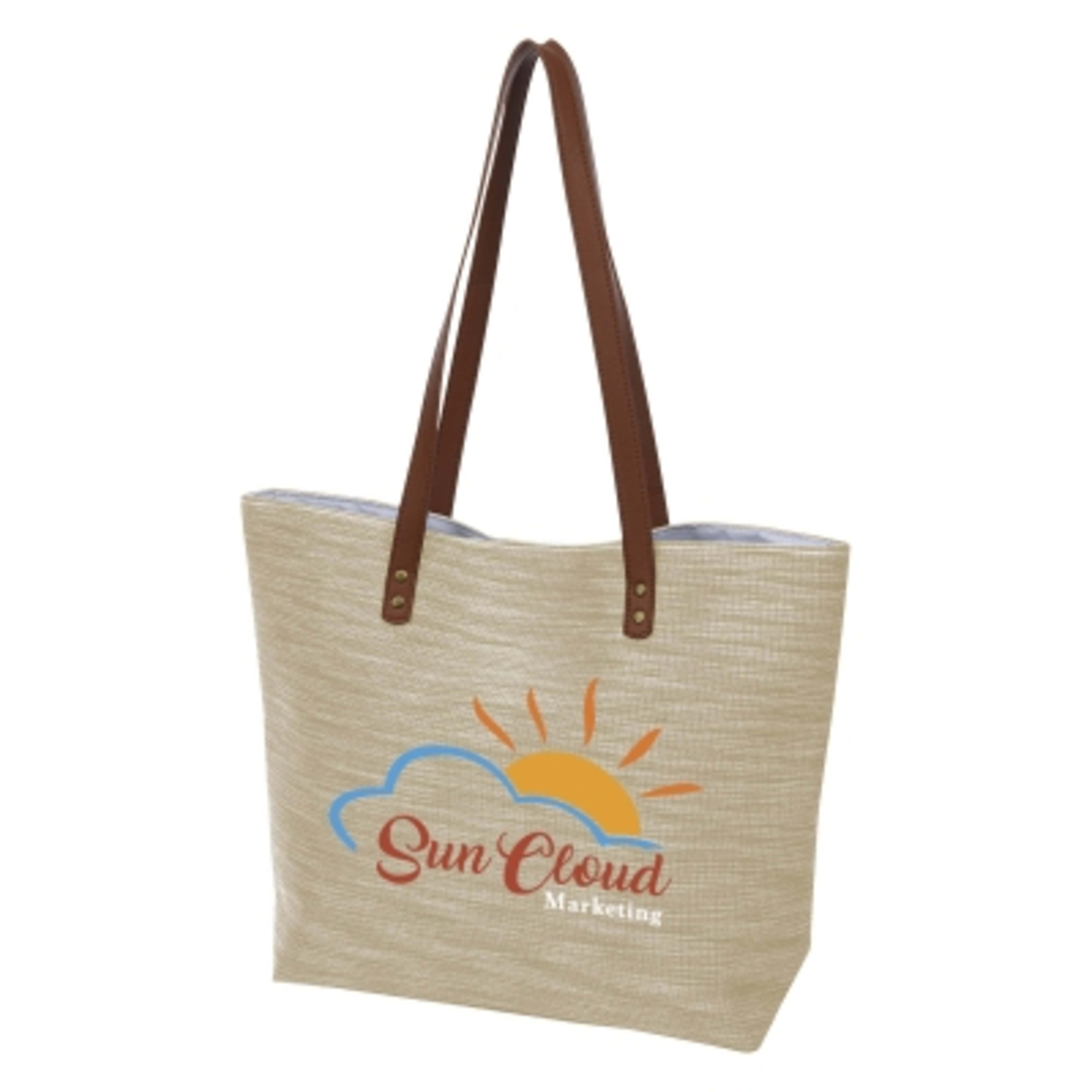 Tote Bag 600D Polyester Magnetic Snap Closure - 18.9 x 13.8 in - NAT - Colorbrite - product view 2