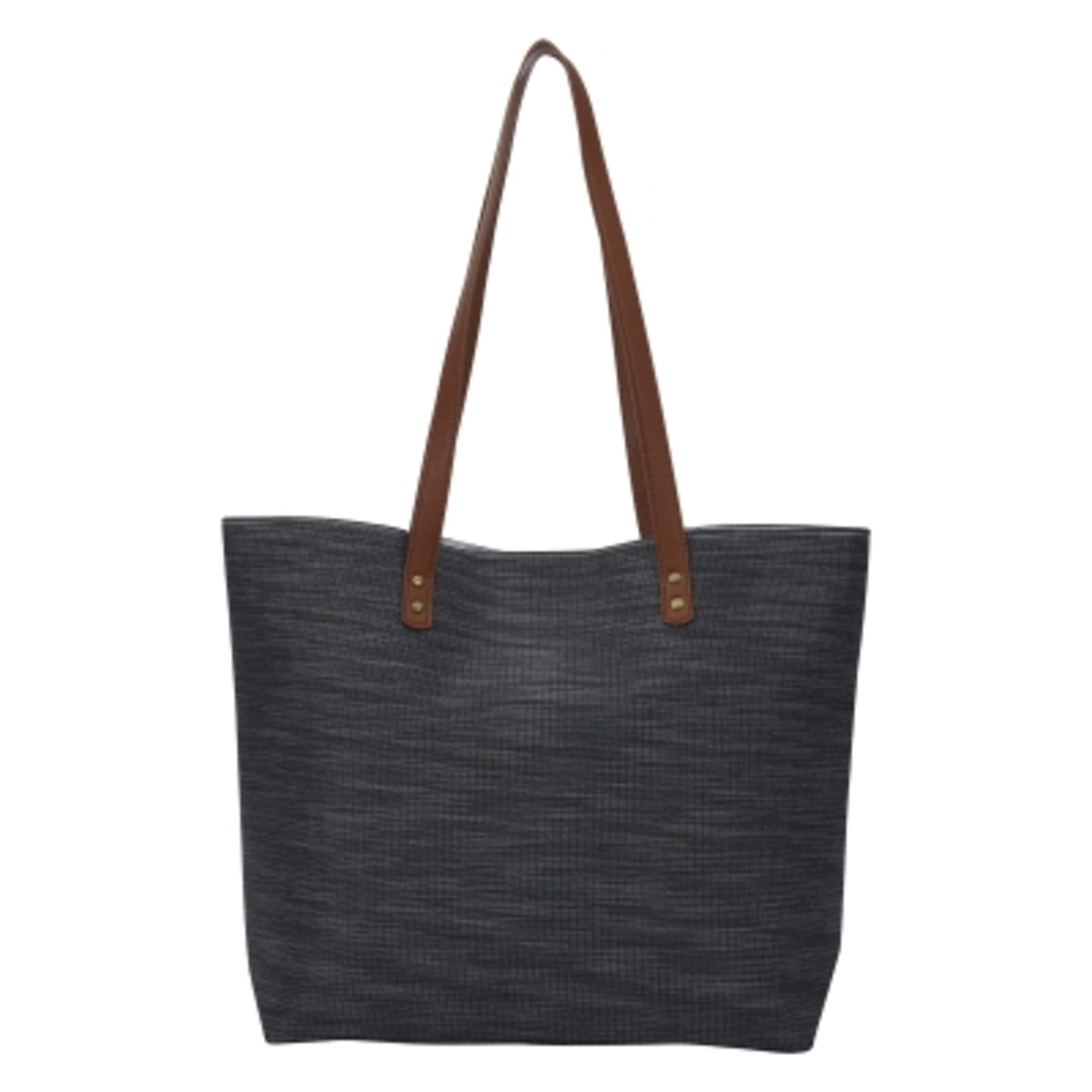 Tote Bag 600D Polyester Magnetic Snap Closure - 18.9 x 13.8 in - Charcoal - Front - product view 4