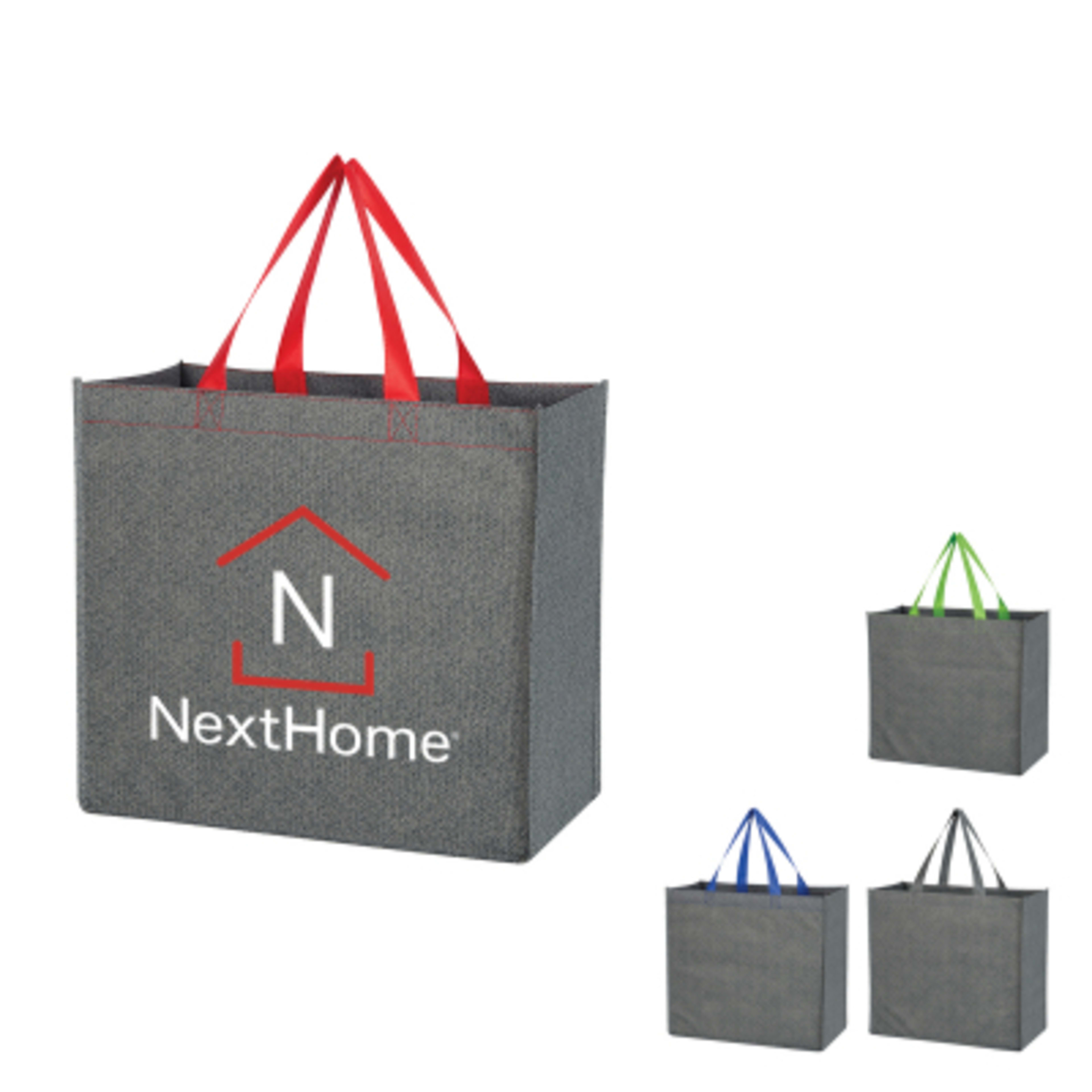 Custom Tote Bag Non-Woven Water Resistant Gusset - 13.75 x 12.5 x 6.5 in - Group Shot - product view 3