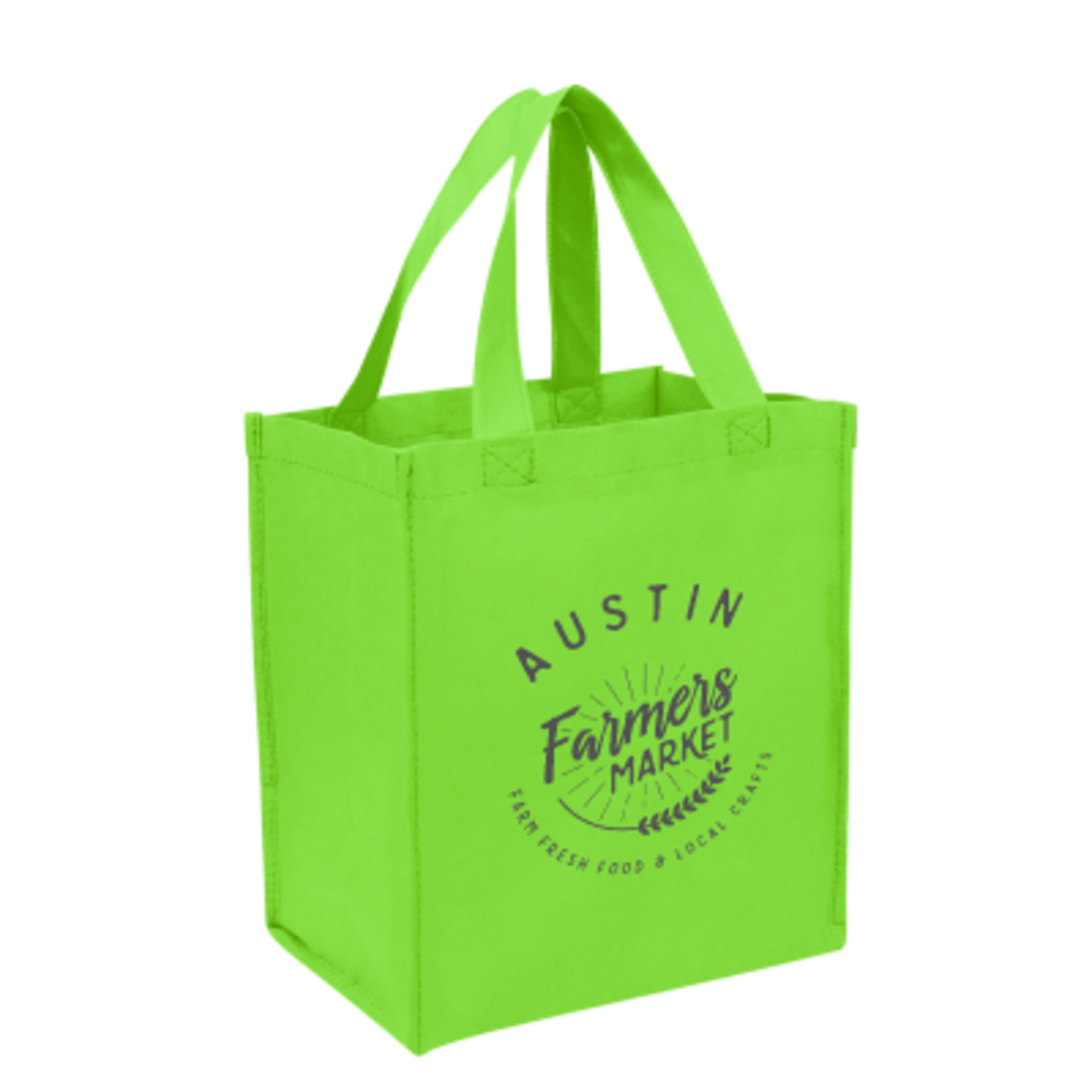 Custom Tote Bag Non-Woven Shopping - 10.5 x 11.75 in - Lime - Silkscreen - product view 1