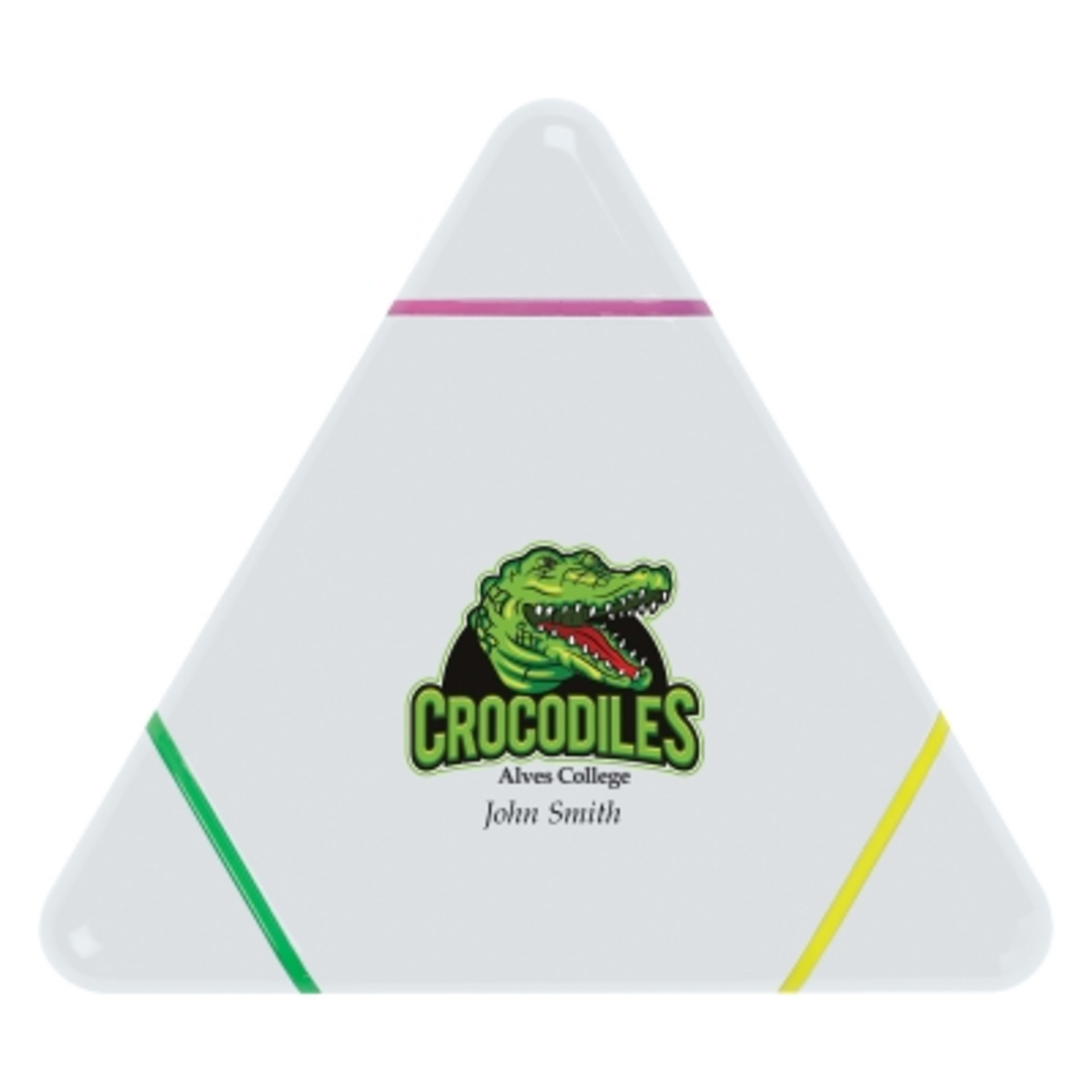 Highlighter Triple-Header 3-in-1 Recycled - 3.5 in - White - Digibrite Personalization - product view 2