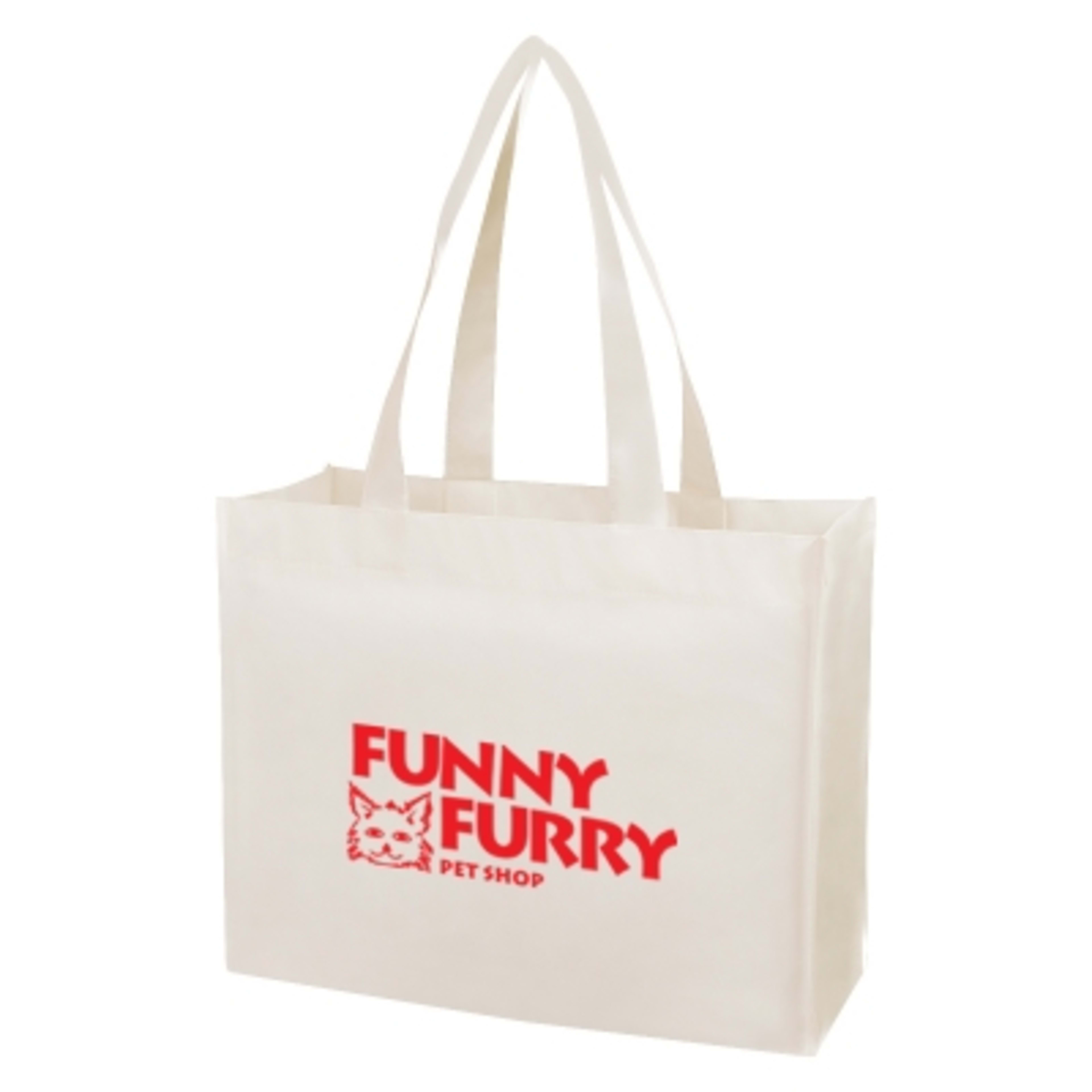 Custom Tote Bag Laminated Non-Woven Matte Shopper - 16 x 12.5 in - MAT/White - Silkscreen - product view 1