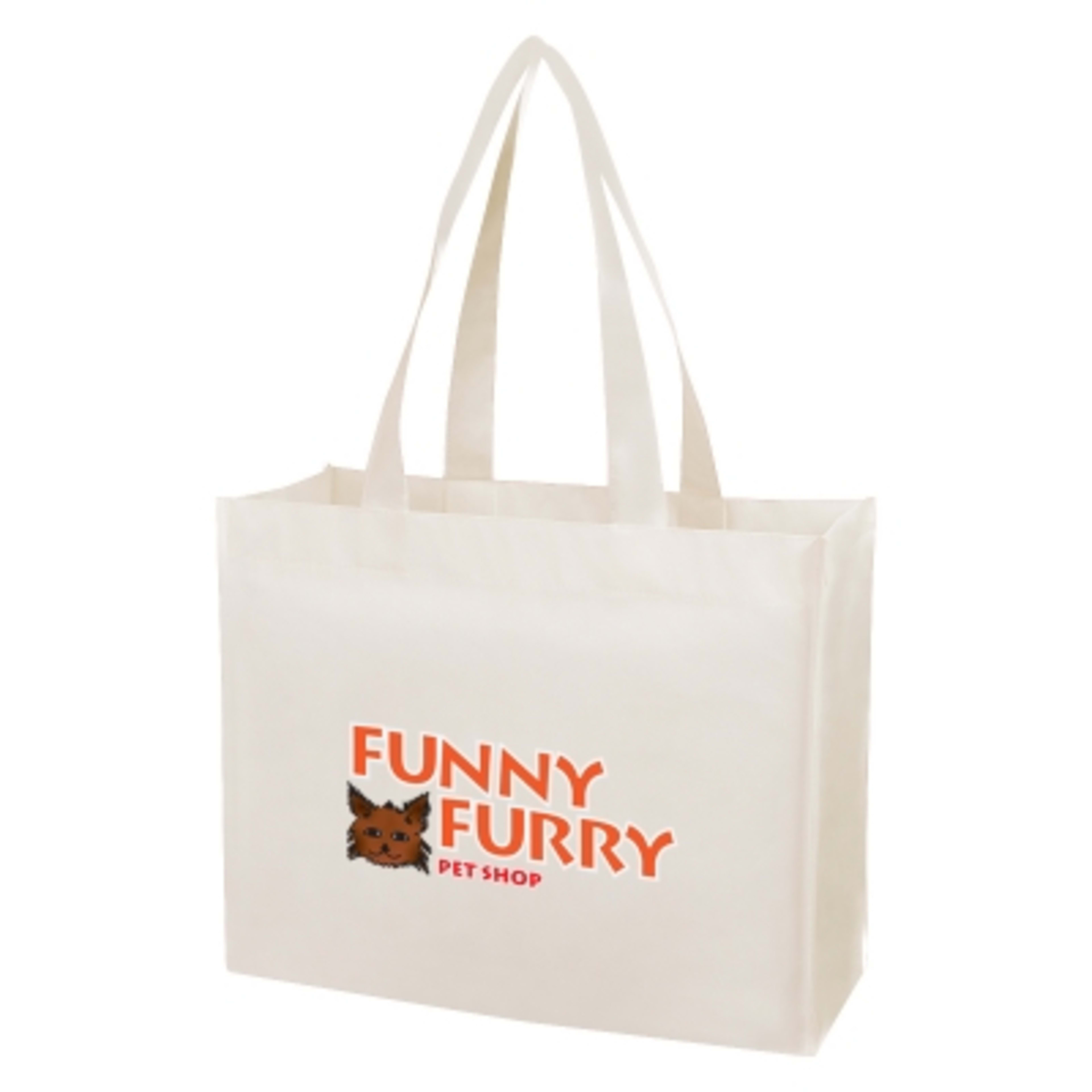 Custom Tote Bag Laminated Non-Woven Matte Shopper - 16 x 12.5 in - MAT/White - Colorbrite - product view 2