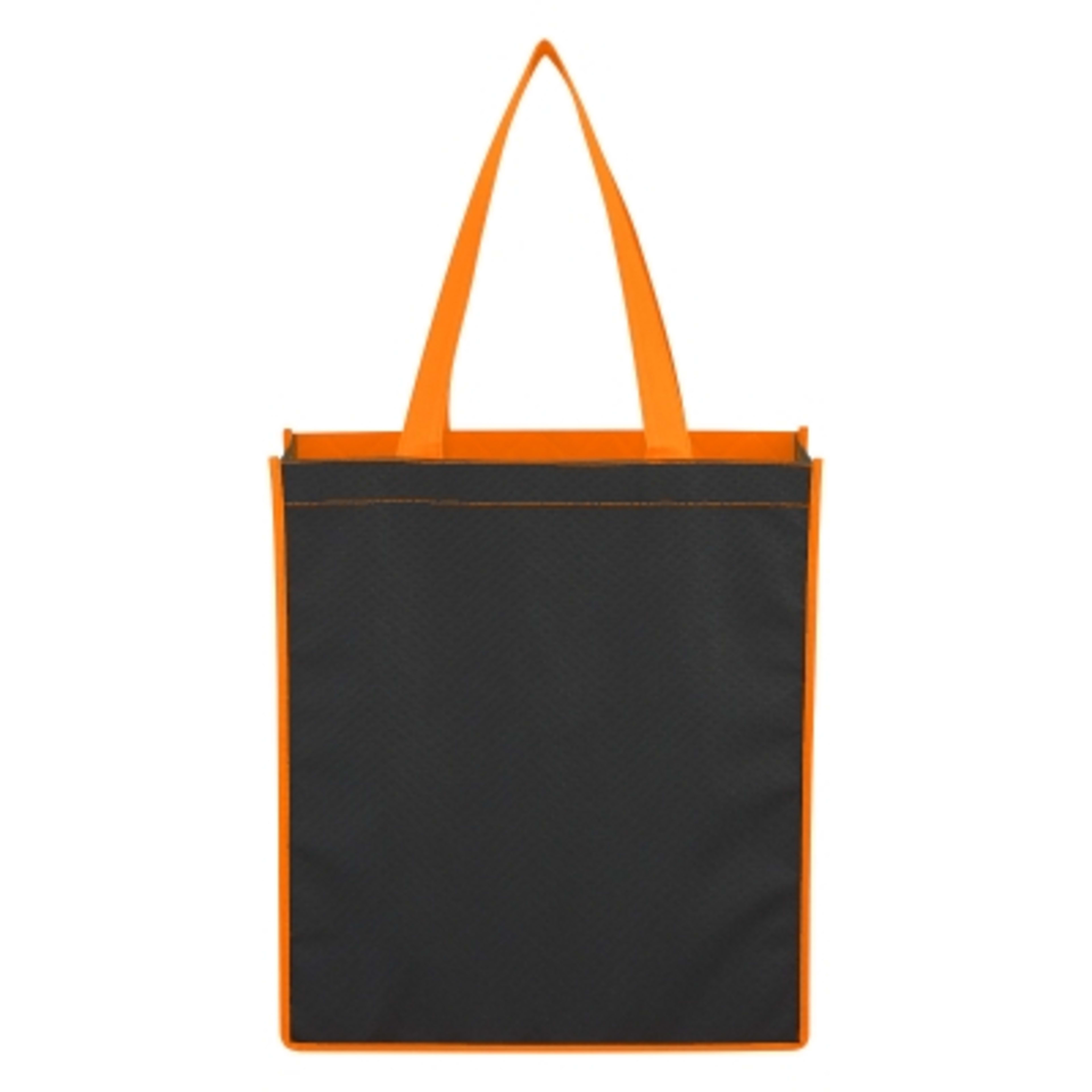 Custom Tote Bag Non-Woven Bounty Shopping - 13 x 14.75 in - Black/ORN - Back - product view 4
