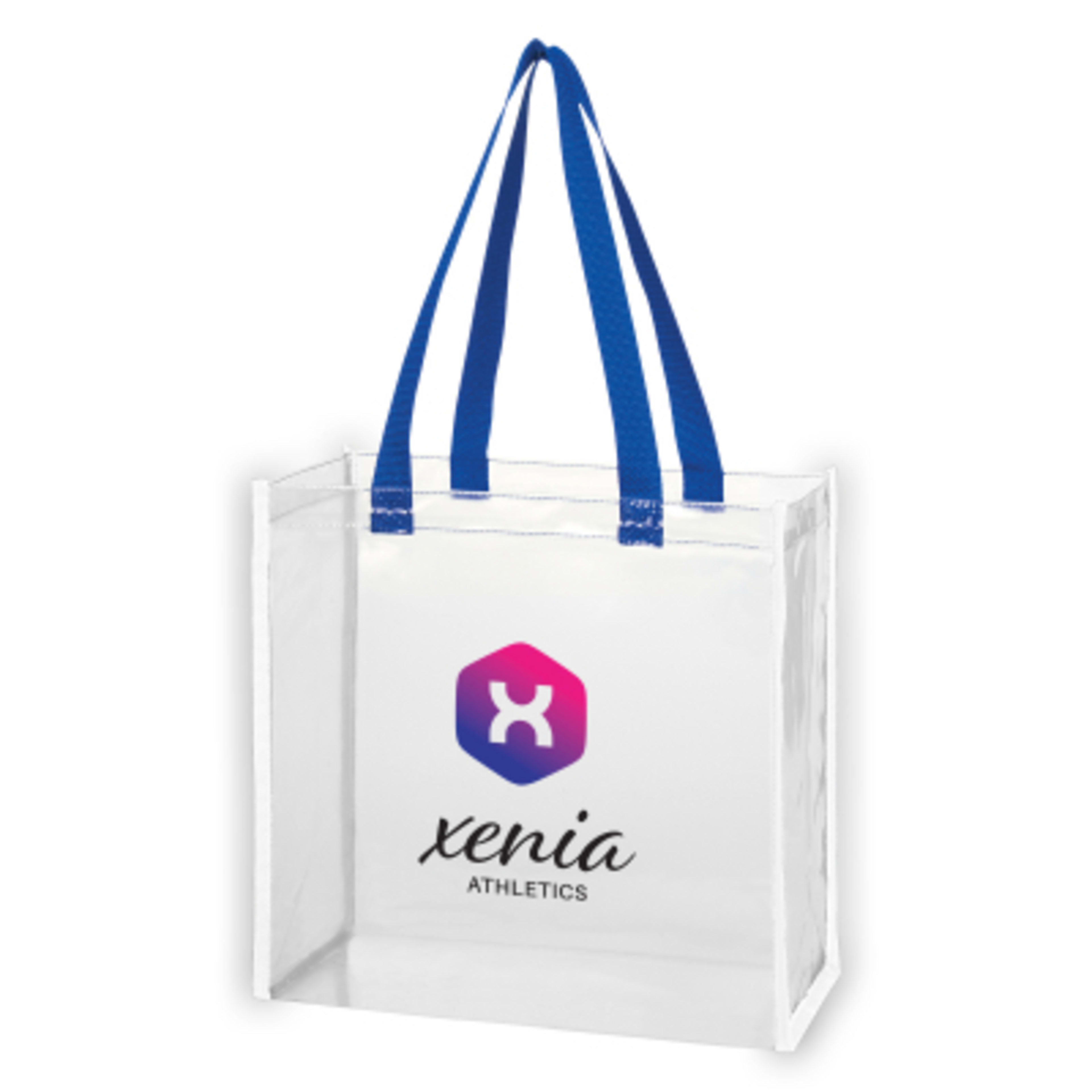 Clear EVA Reflective Tote Bag NFL Approved - 12 x 12 x 6 in - Clear/Royal - Reflective Colorbrite - product view 12