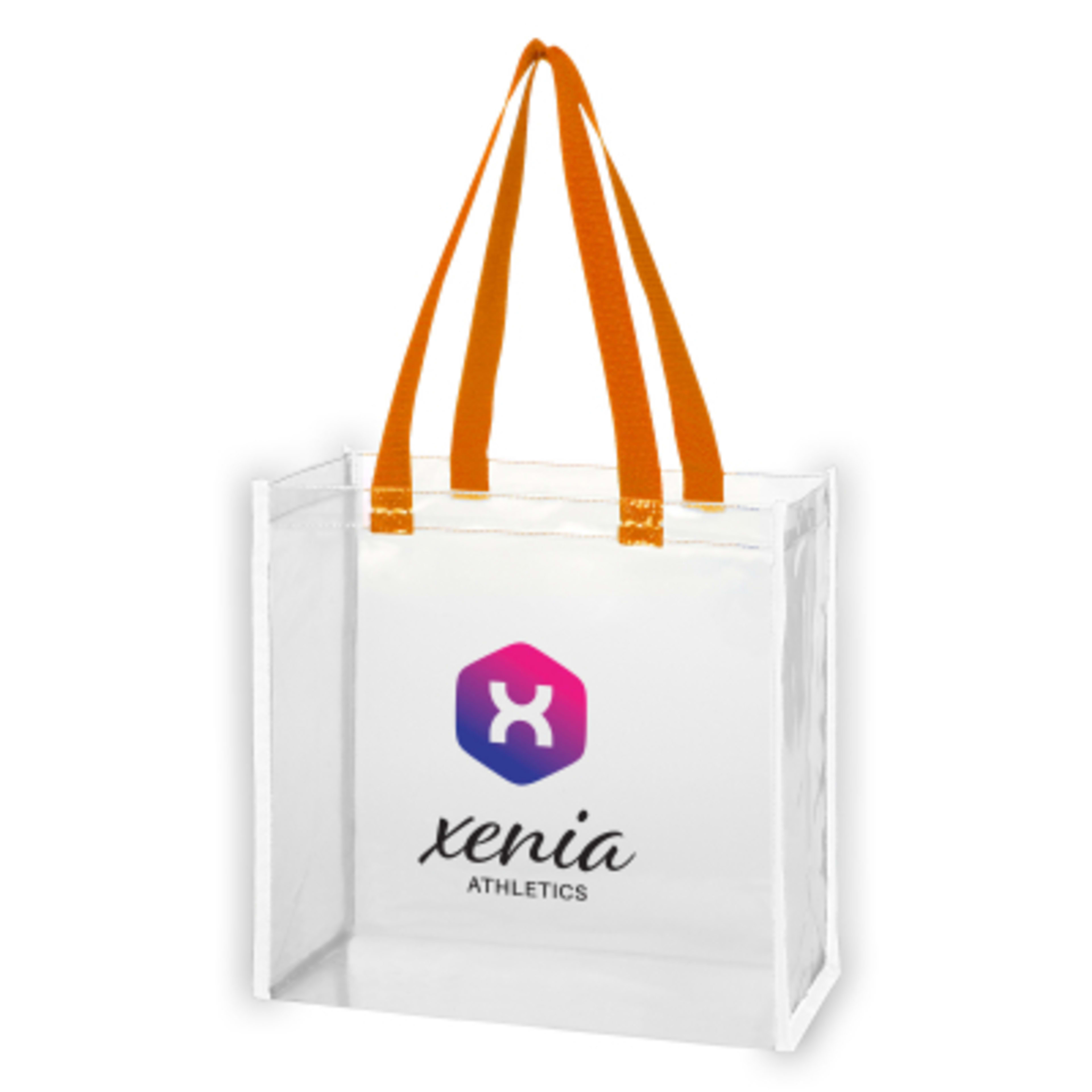 Clear EVA Reflective Tote Bag NFL Approved - 12 x 12 x 6 in - Clear/ORN - Reflective Colorbrite - product view 7