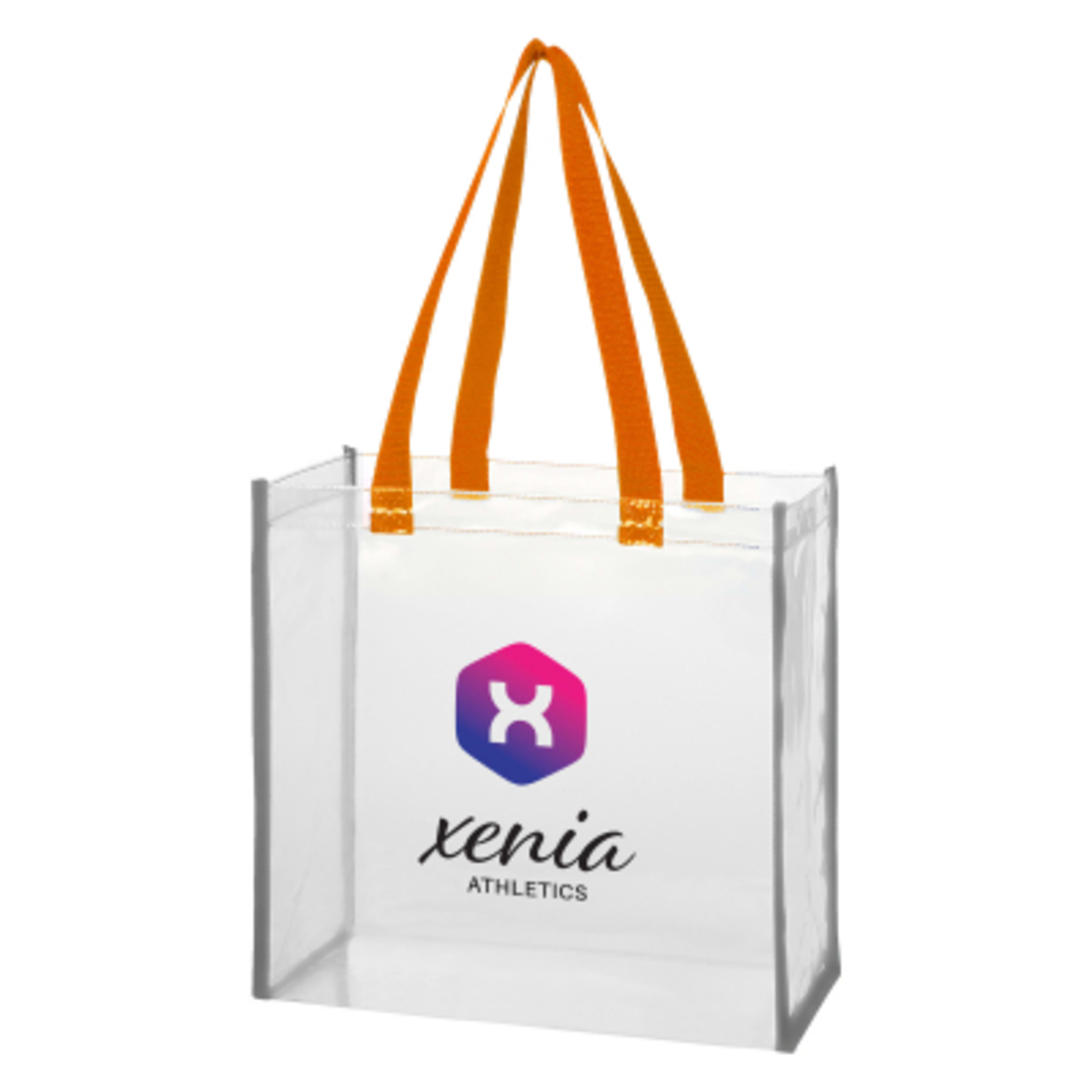 Clear EVA Reflective Tote Bag NFL Approved - 12 x 12 x 6 in - Clear/ORN - Colorbrite - product view 9