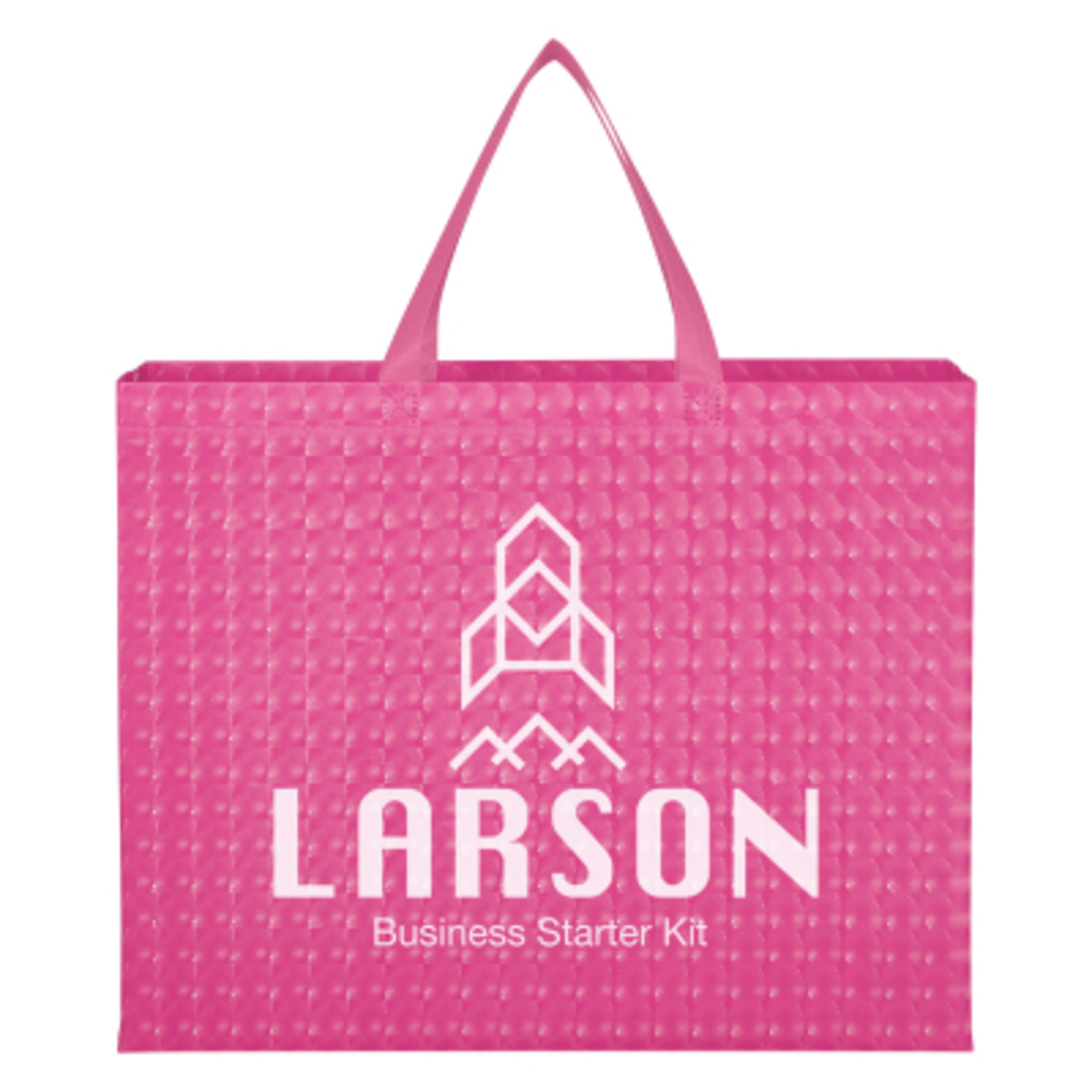 Laminated Non-Woven Tote Bag Heat Sealed Seams - 18.75 x 18 x 5.5 in - Group Shot - promotional product with custom logo