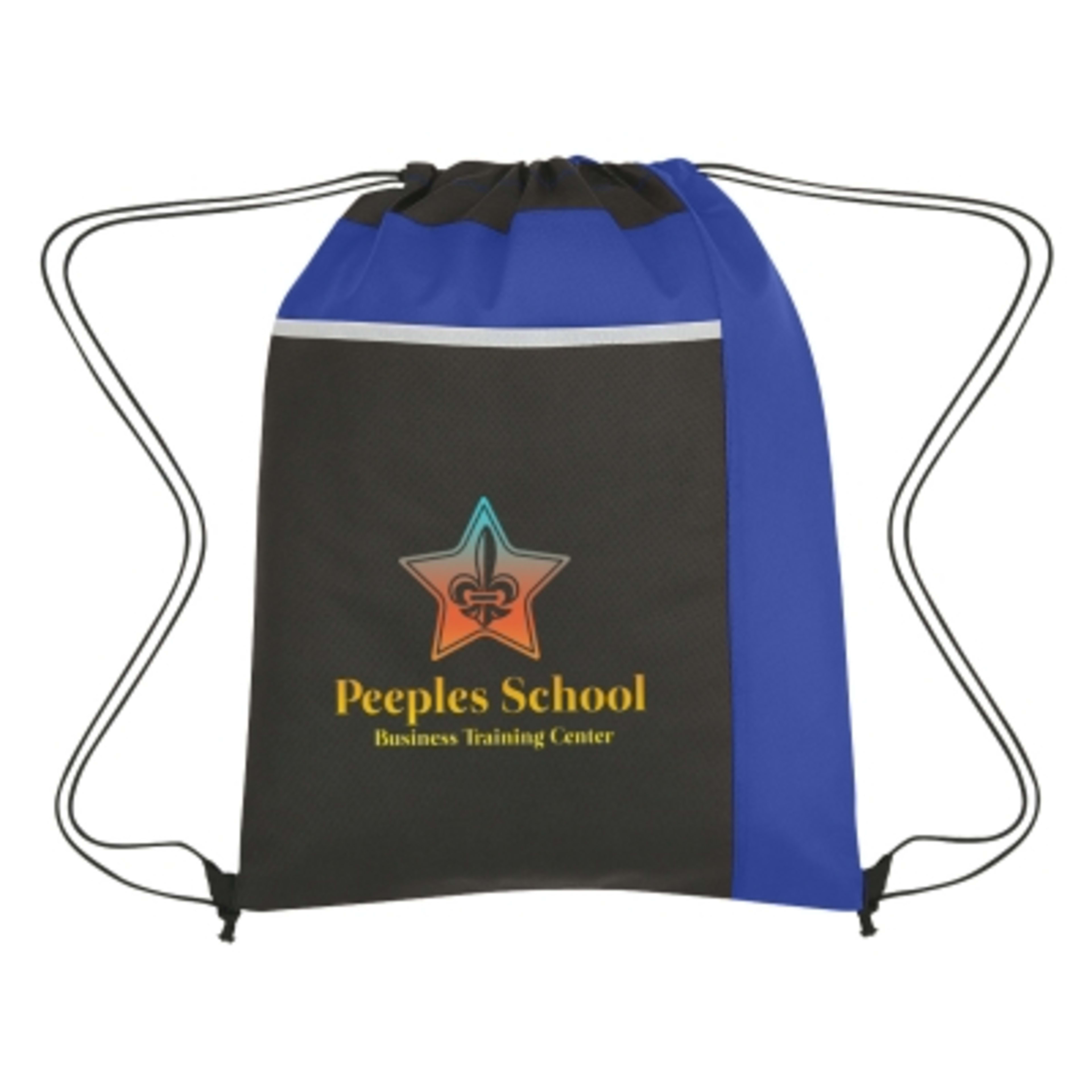 Non-Woven Pocket Sports Pack Water-Resistant - 14 x 17.75 in - Royal - Colorbrite - product view 2