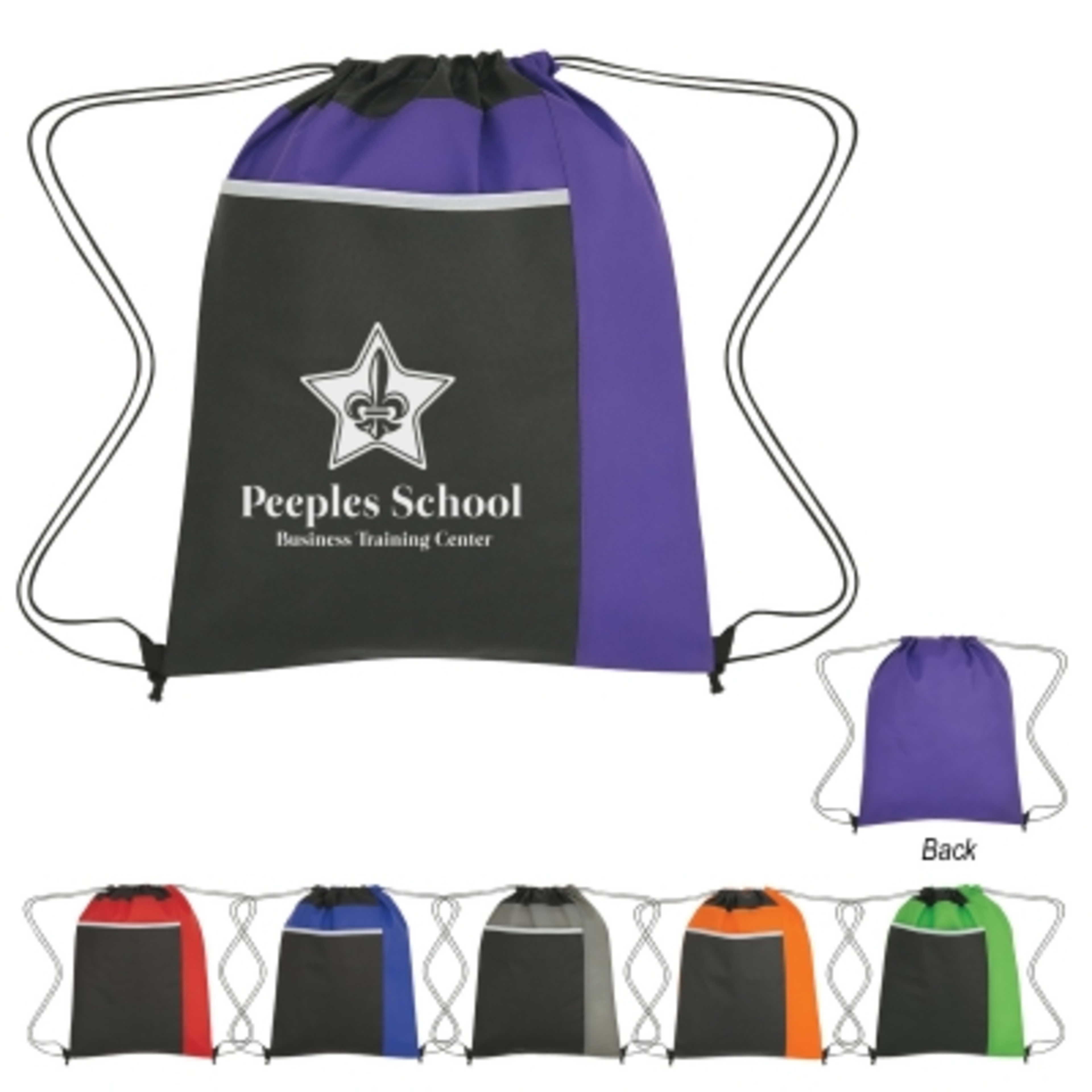 Non-Woven Pocket Sports Pack Water-Resistant - 14 x 17.75 in - Group Shot - product view 3