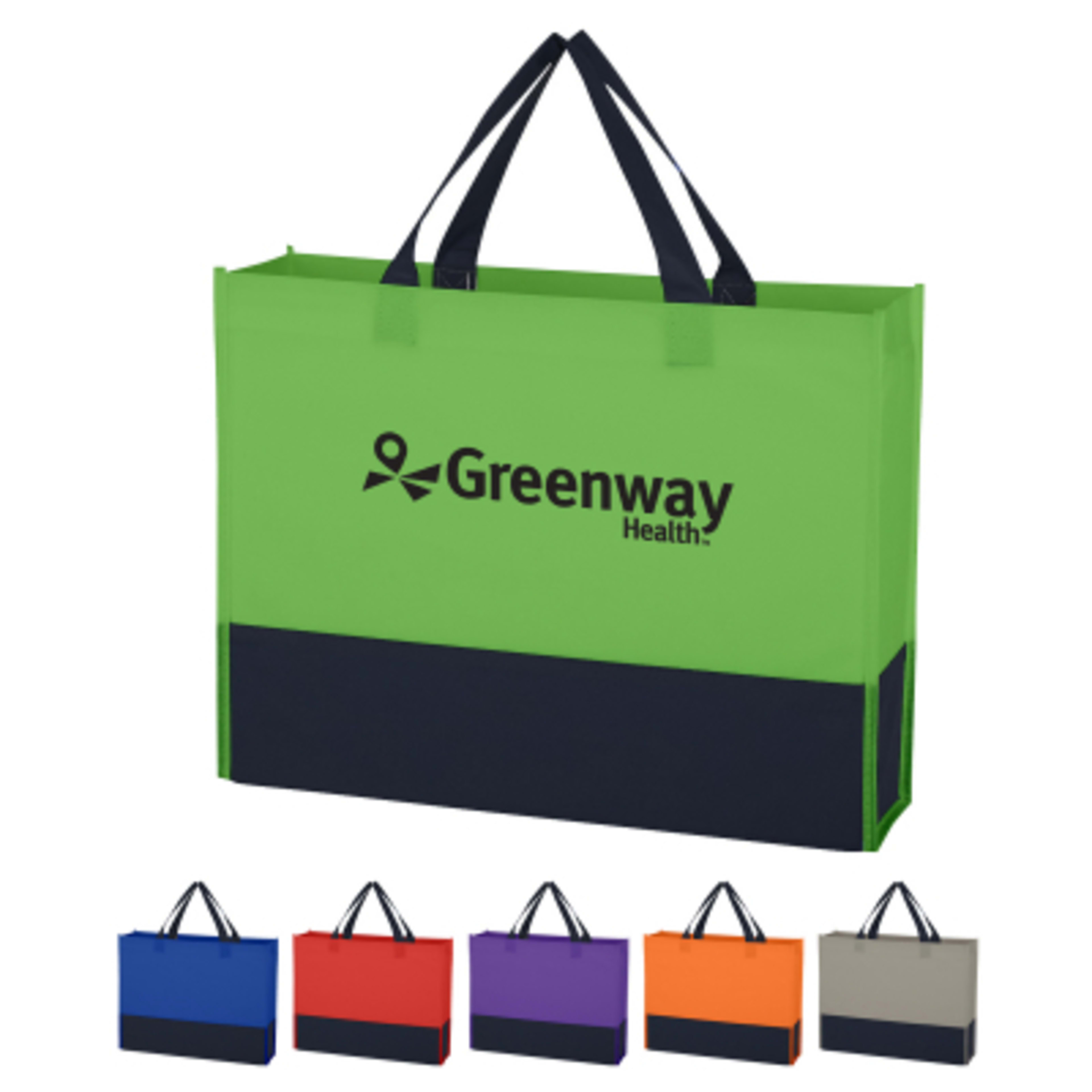 Prism Recycled Non-Woven Tote Bag Reusable - 15 x 11.5 x 3.5 in - Group Shot - promotional product with custom logo