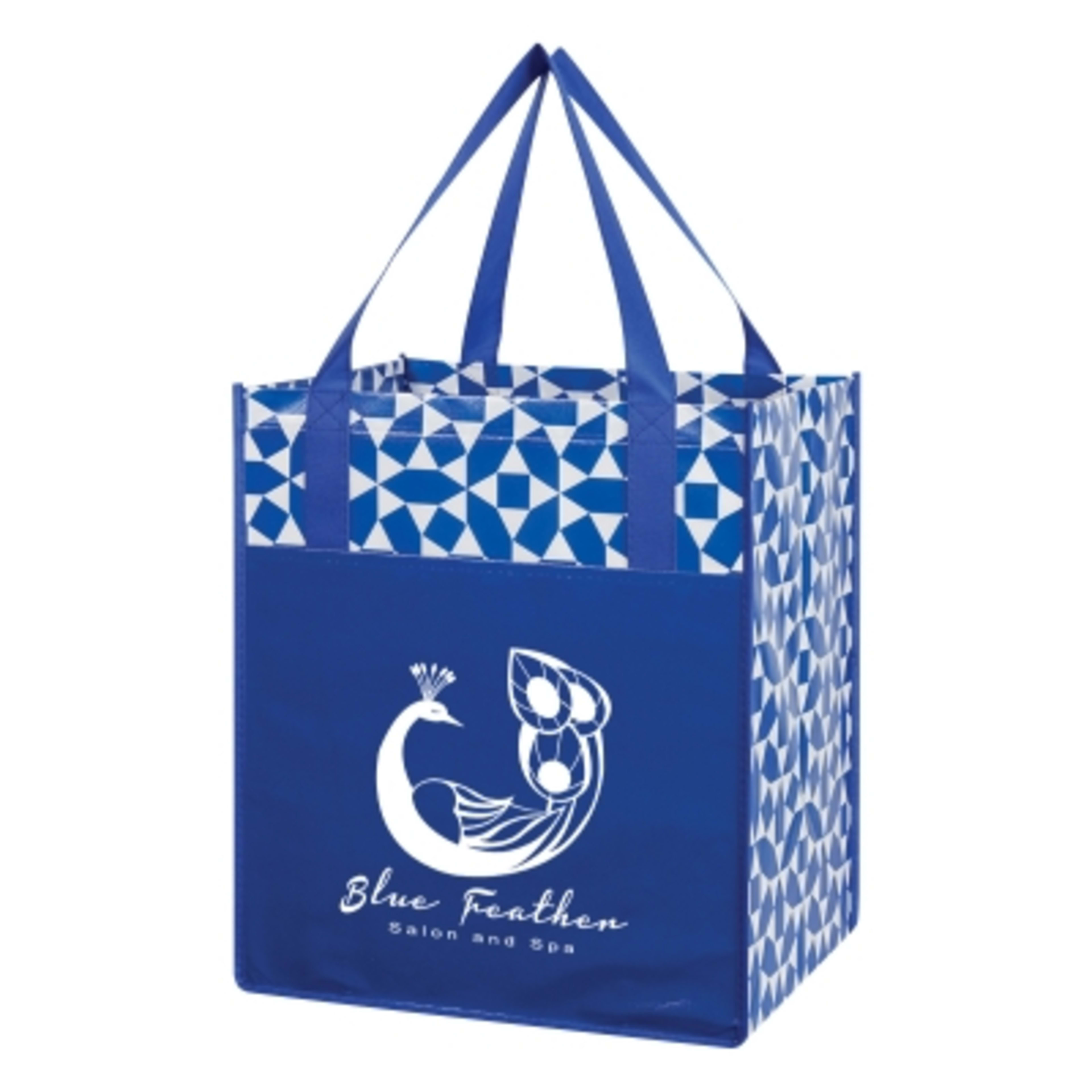 Custom Tote Bag Non-Woven Recycled Shopping - 13 x 15 in - Royal - Silkscreen - promotional product with custom logo