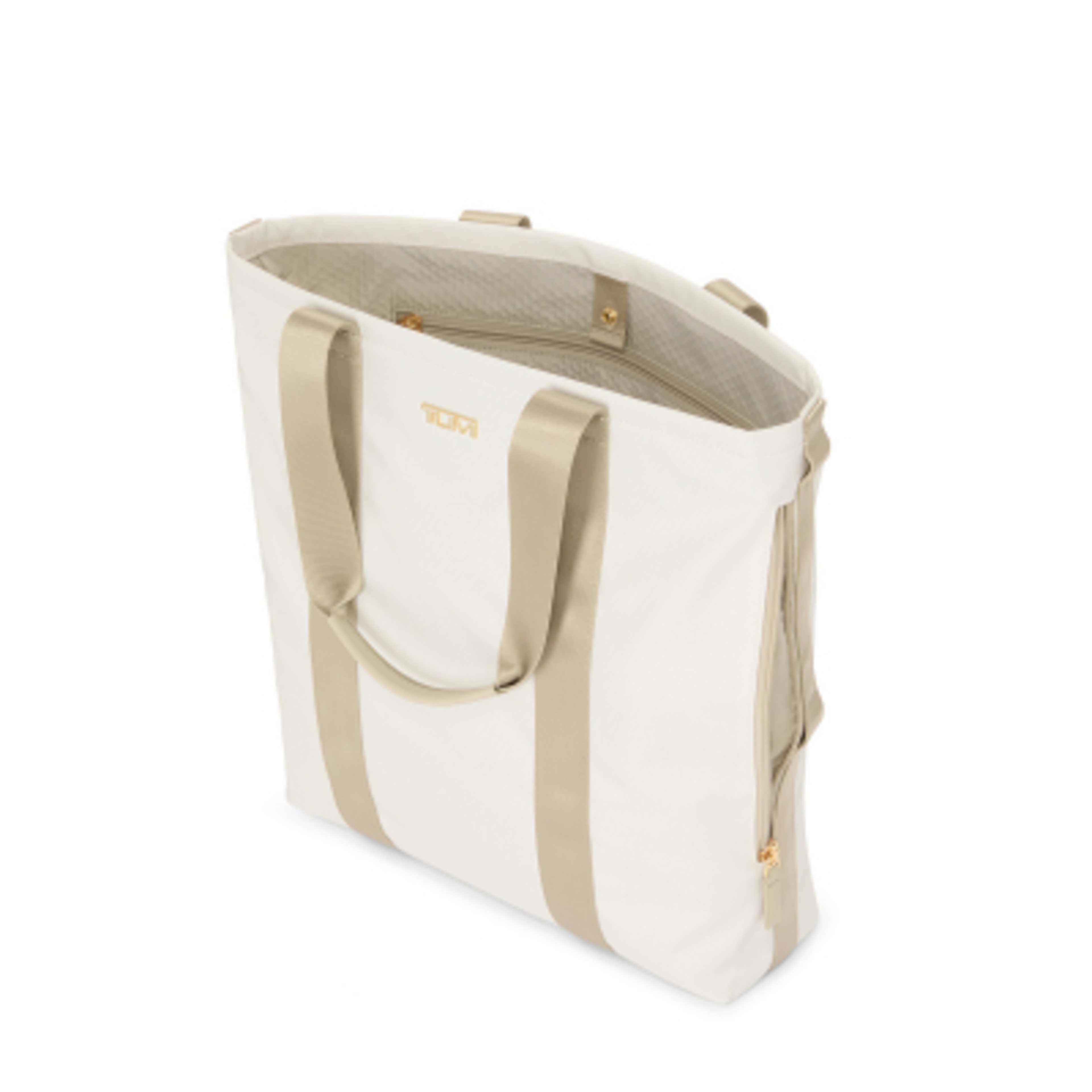 TUMI Tote Bag Ballistic Nylon North/South - 18 x 16 in - OFF/White/Tan - Open - product view 3