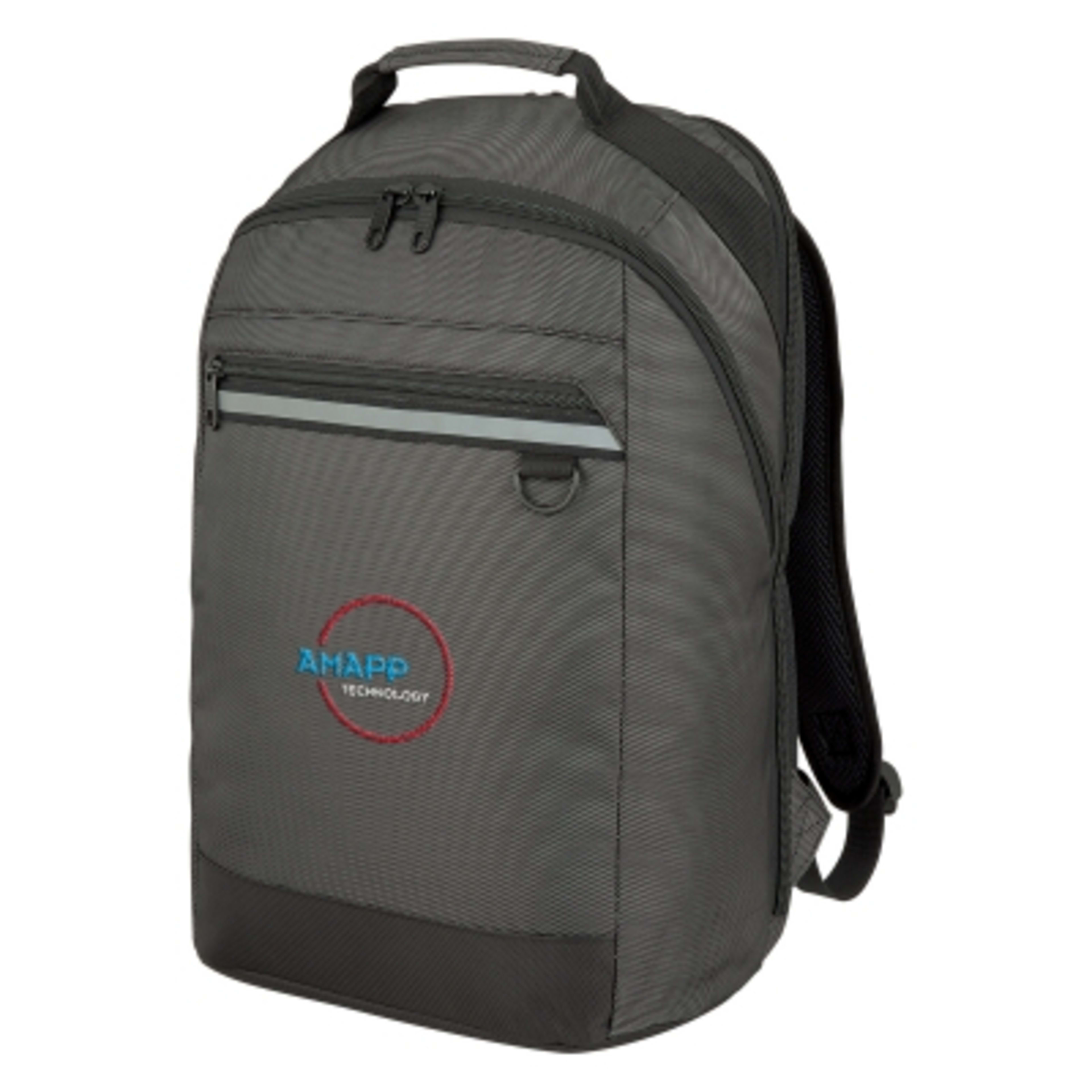 BrandCharger Laptop Backpack Reflective Accent - 12.5 x 17.5 in - Gray - Embroidery - product view 2