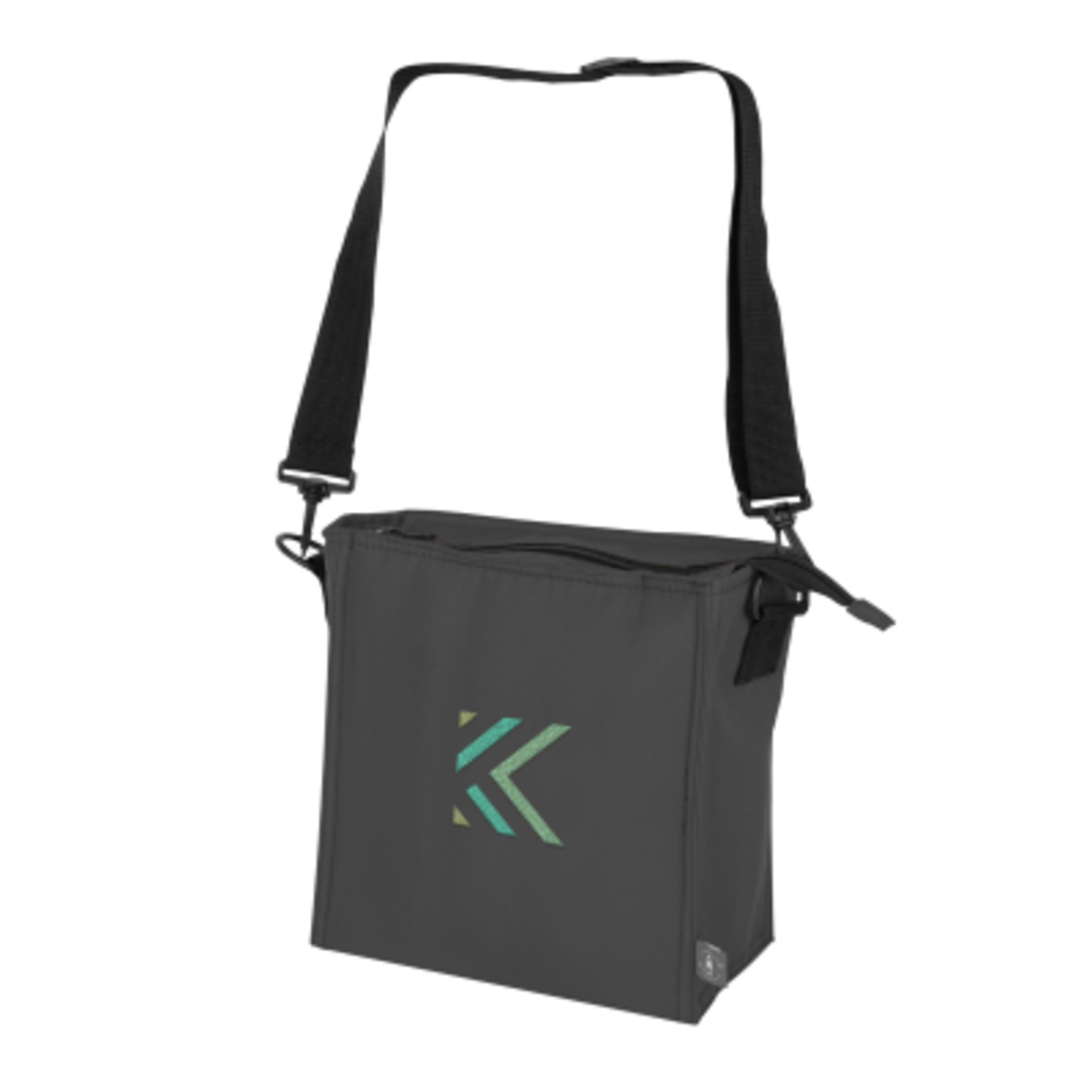 Recycled Lunch Cooler Bag with rPET Material - 9.25 x 9.25 in - Gray - Embroidery - promotional product with custom logo