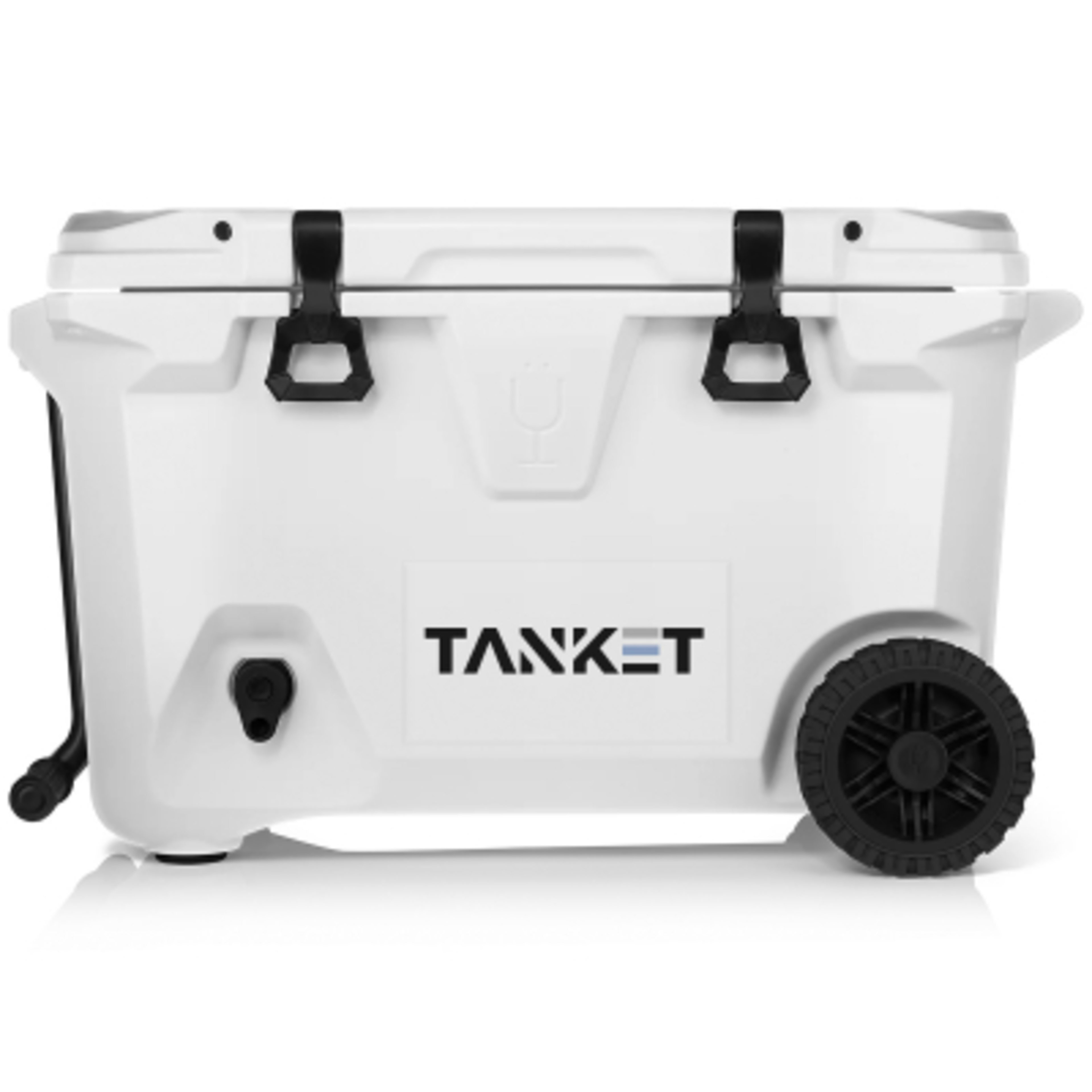 BrüMate Rolling Cooler with Built-In Drink Tank - 55 Qt - White - Clear Label - product view 3