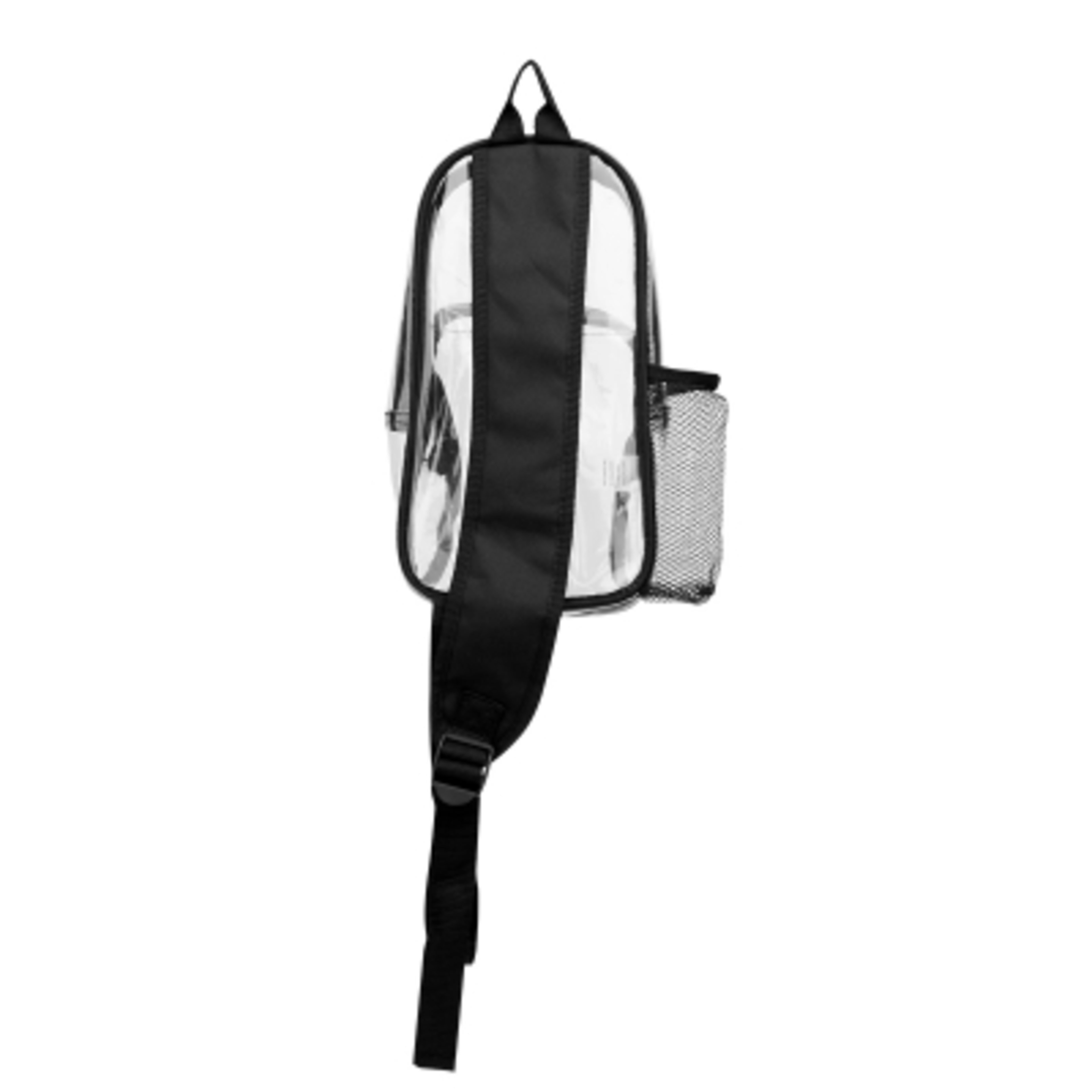 Clear EVA Crossbody Sling Bag - 6½ x 12½ in - Clear/Black - Back - product view 3