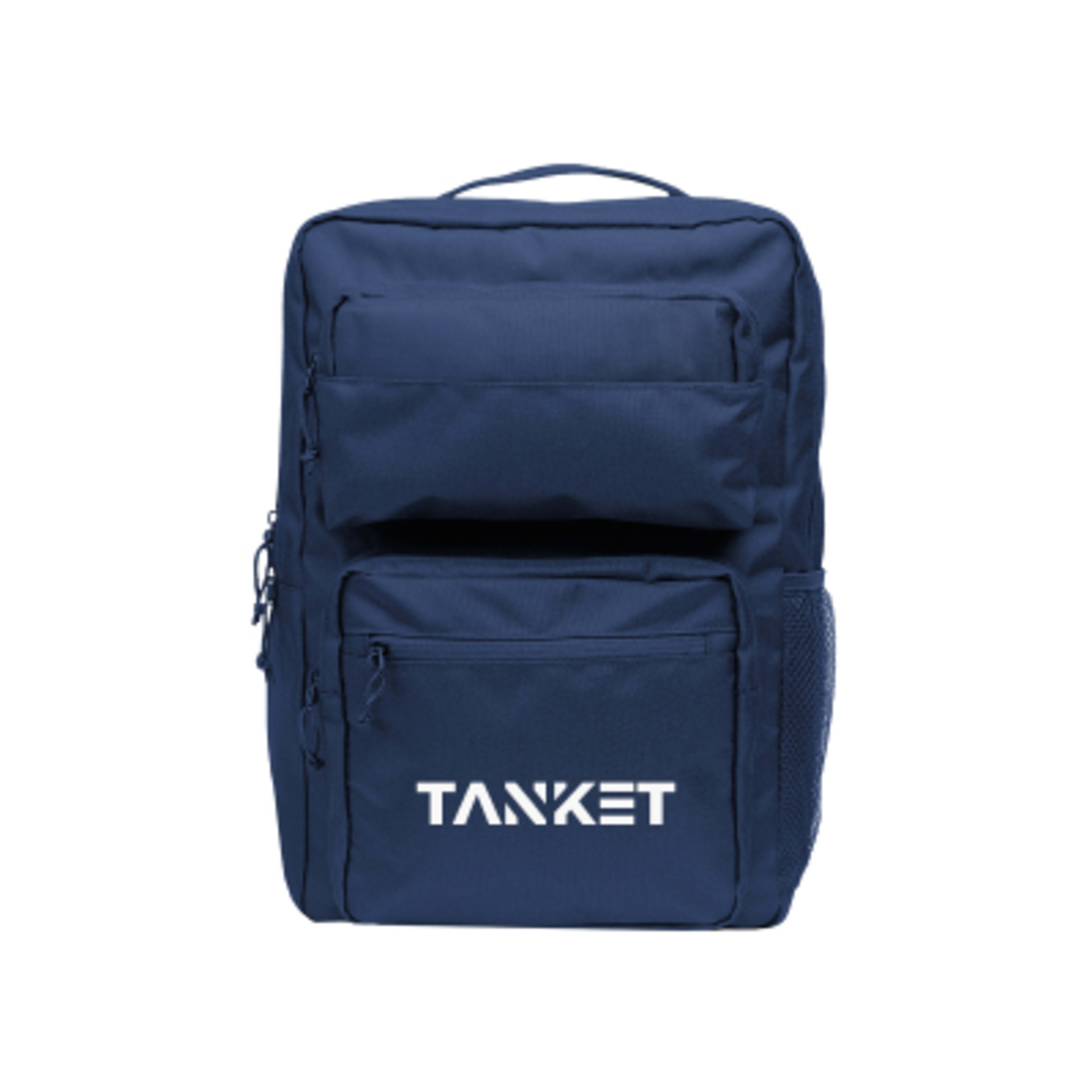 Recycled Polyester Laptop Backpack - 12 x 18 in - Navy - Silkscreen - product view 12