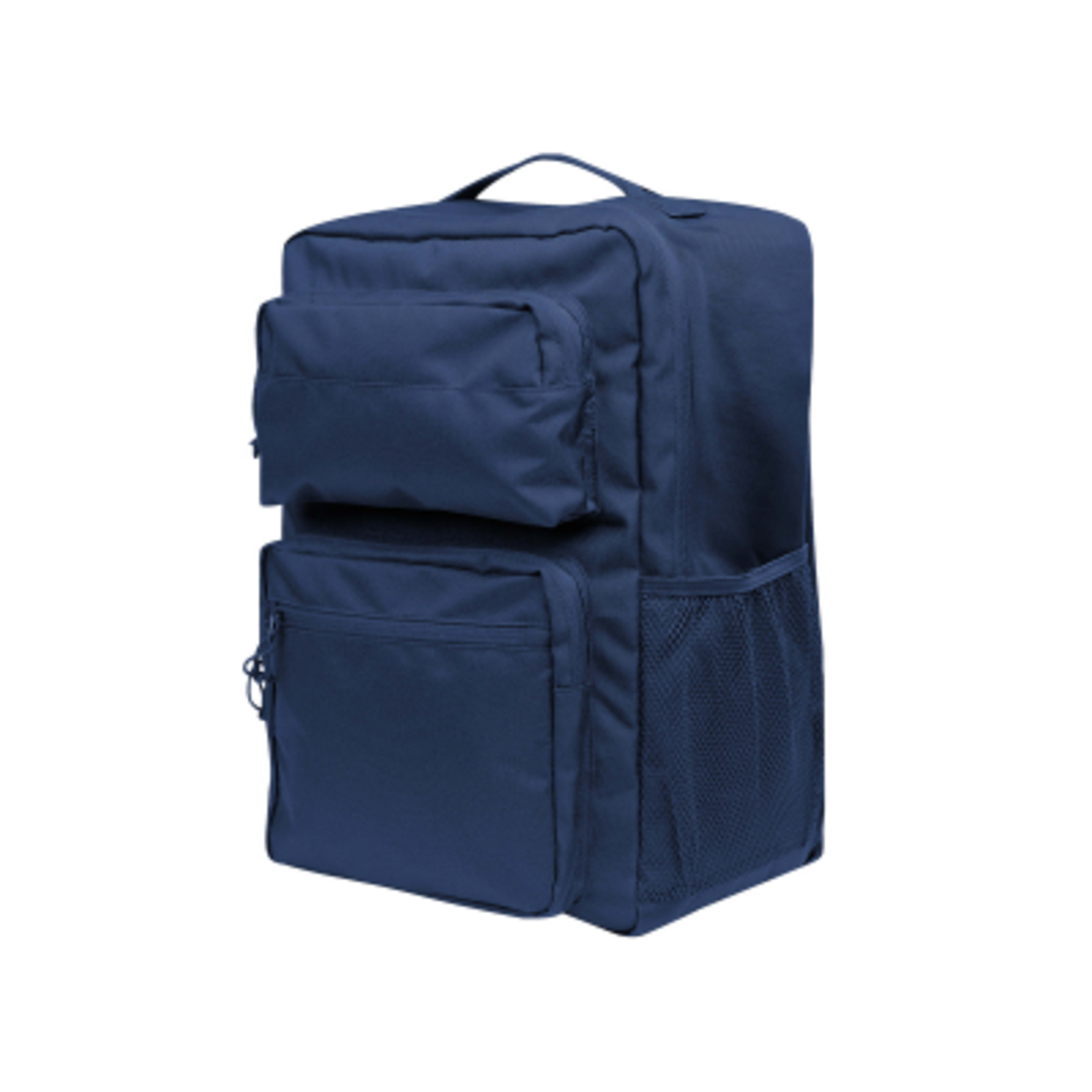 Recycled Polyester Laptop Backpack - 12 x 18 in - Navy - Angle - product view 14