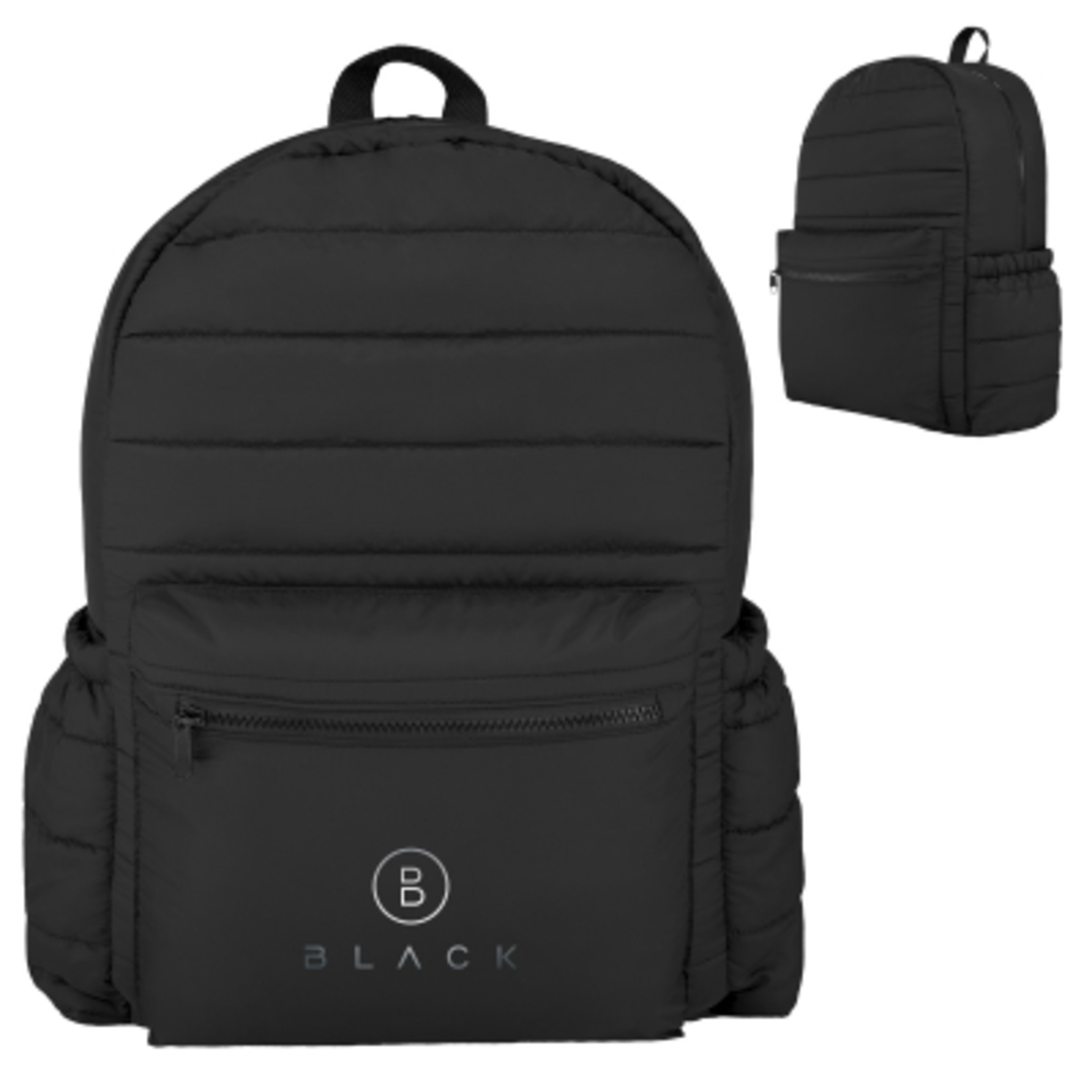 Backpack Puffer Design Recycled Polyester - 11½ x 17¼ x 6 in - Black - Colorbrite - product view 2