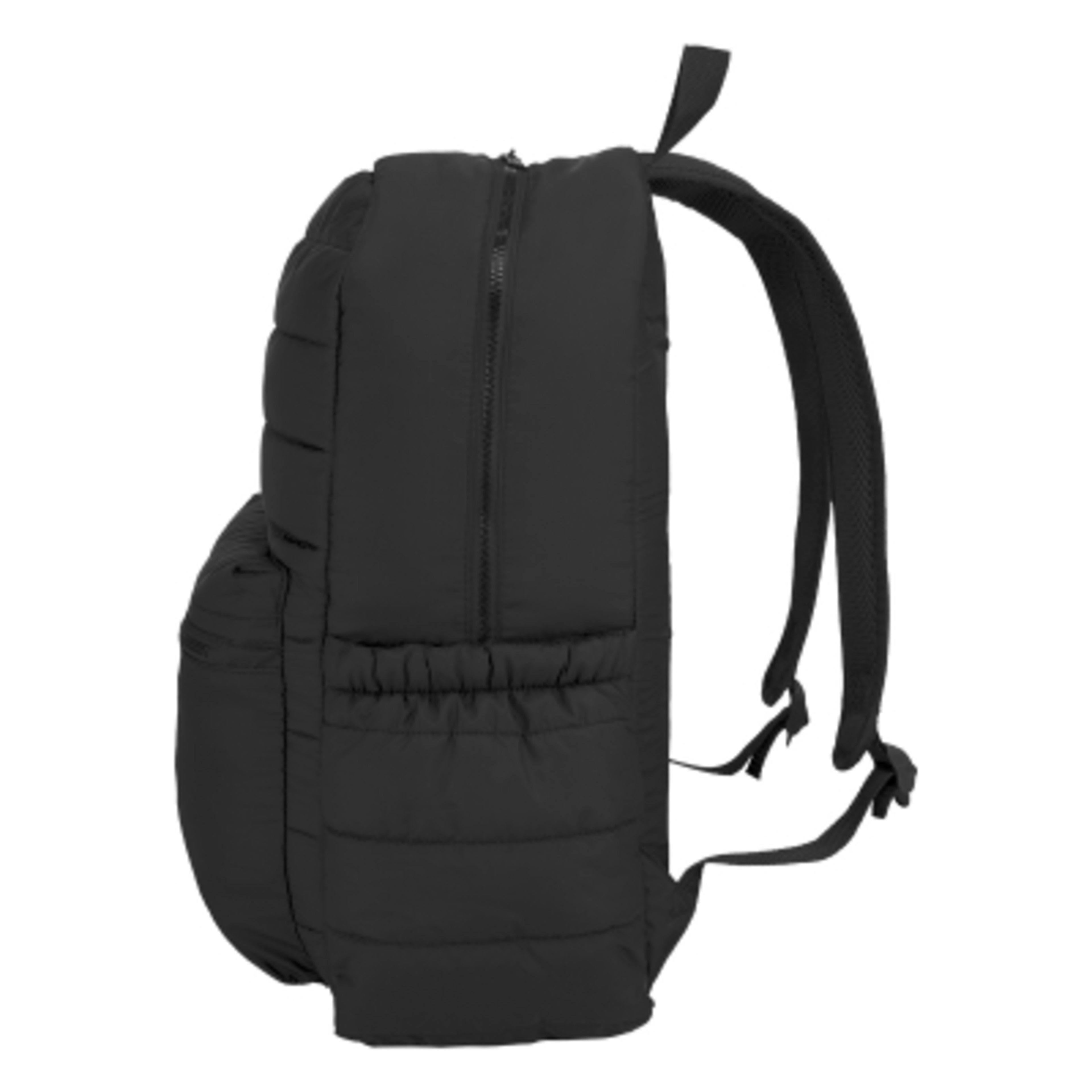Backpack Puffer Design Recycled Polyester - 11½ x 17¼ x 6 in - Black - Side - product view 3