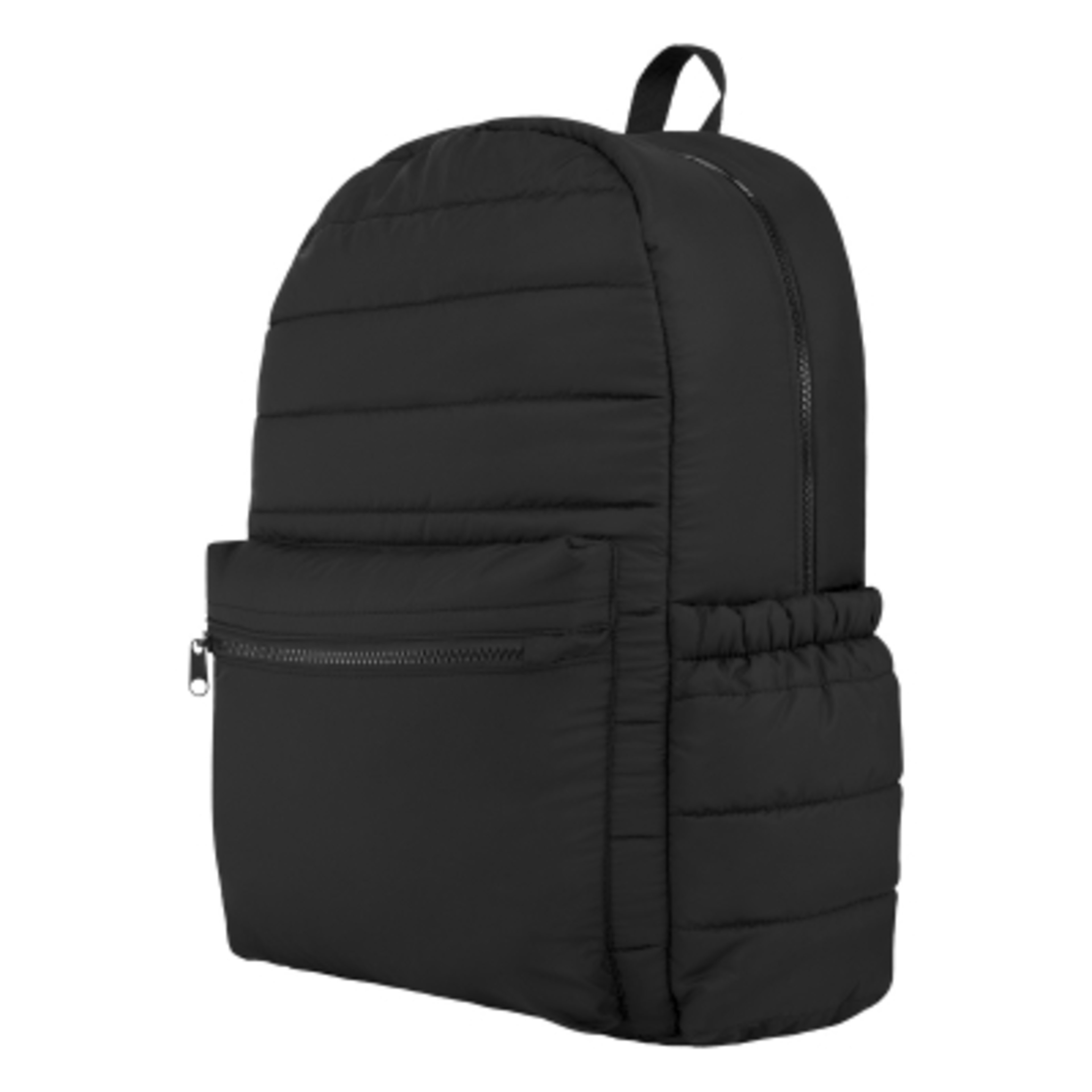 Backpack Puffer Design Recycled Polyester - 11½ x 17¼ x 6 in - Black - Angle - product view 6