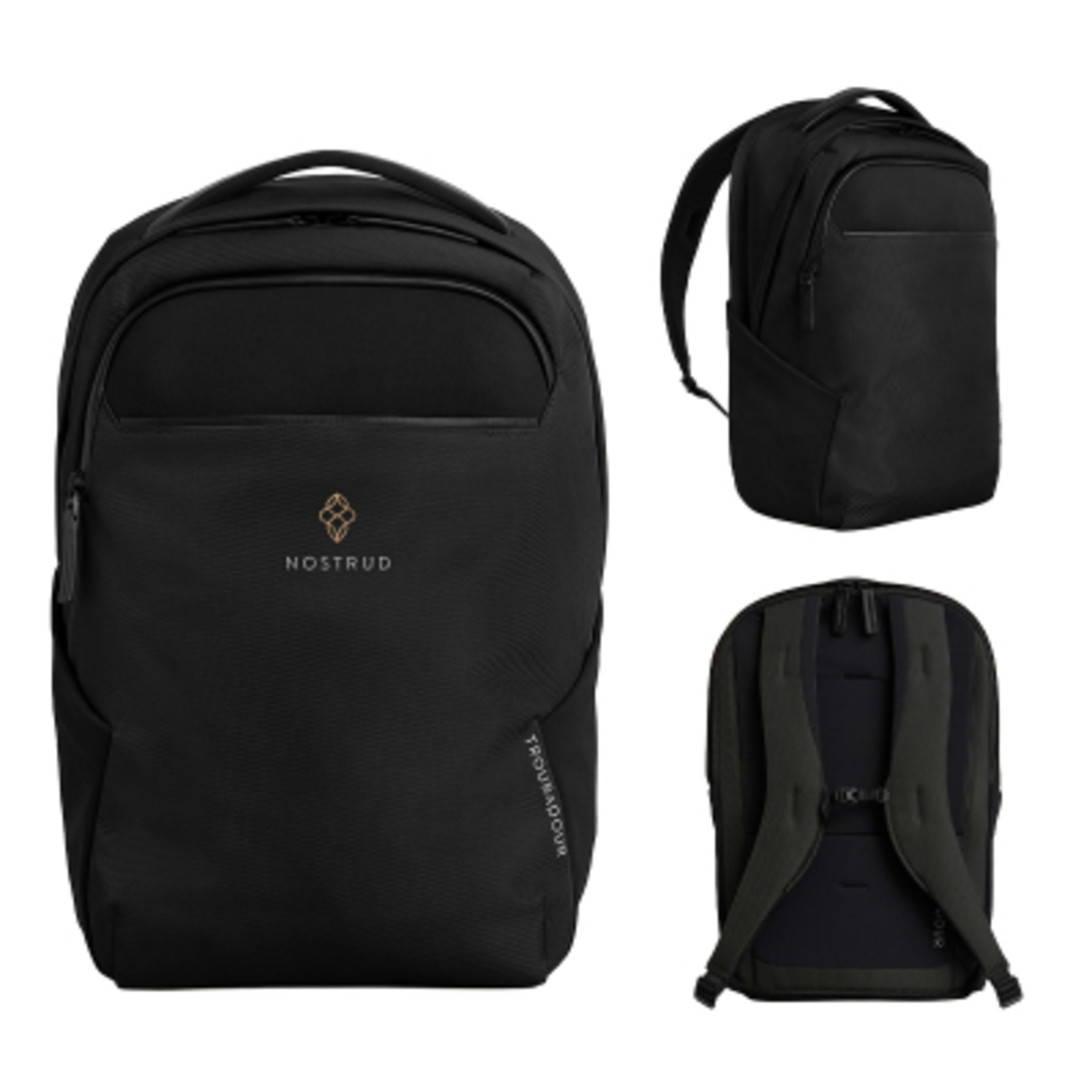 Backpack Recycled Polyester Neo Style - 11 x 18 in - Black - Embroidery - product view 2