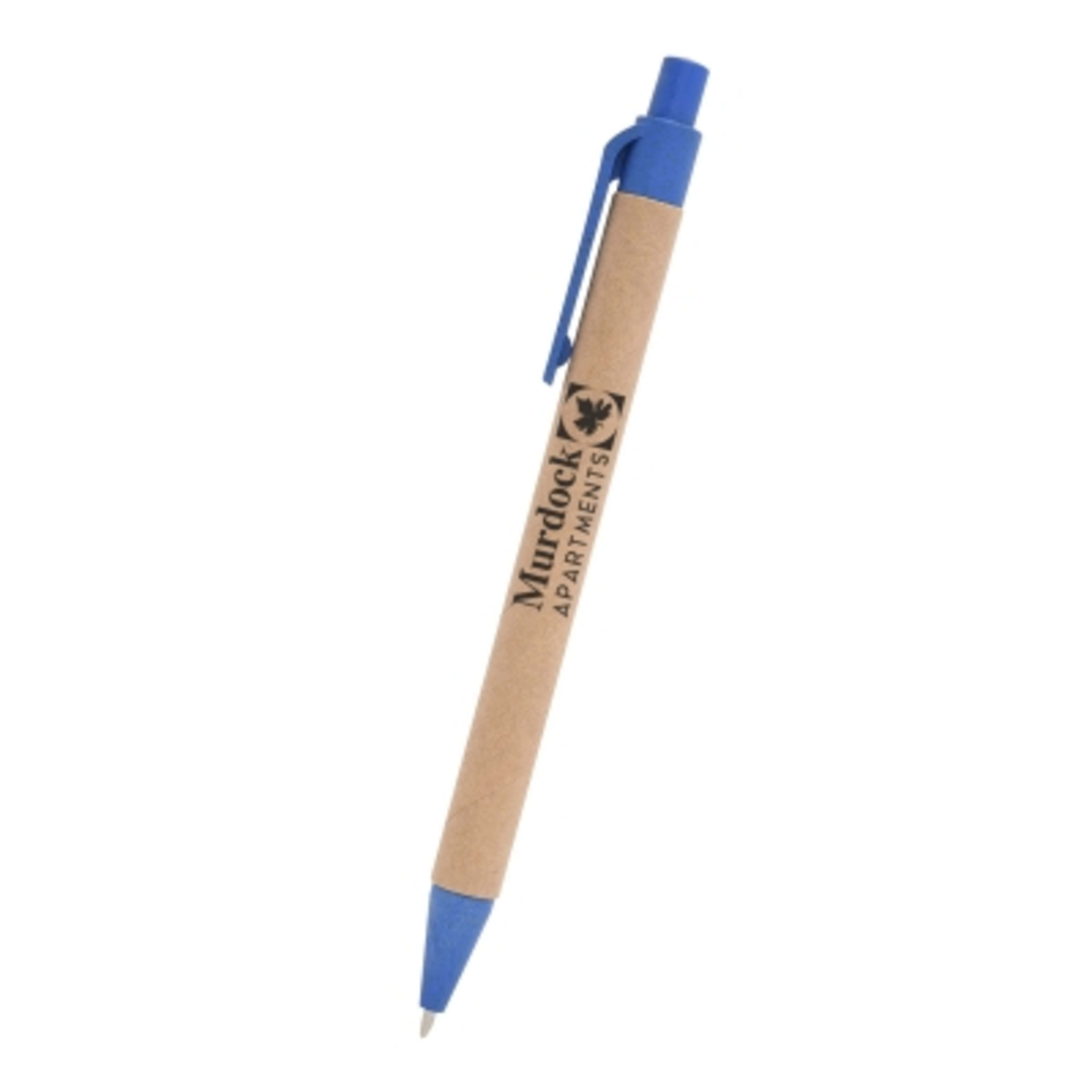 Ballpoint Pen Plant-Based Flecked Finish - 5.5 in - Blue - Silkscreen - product view 1