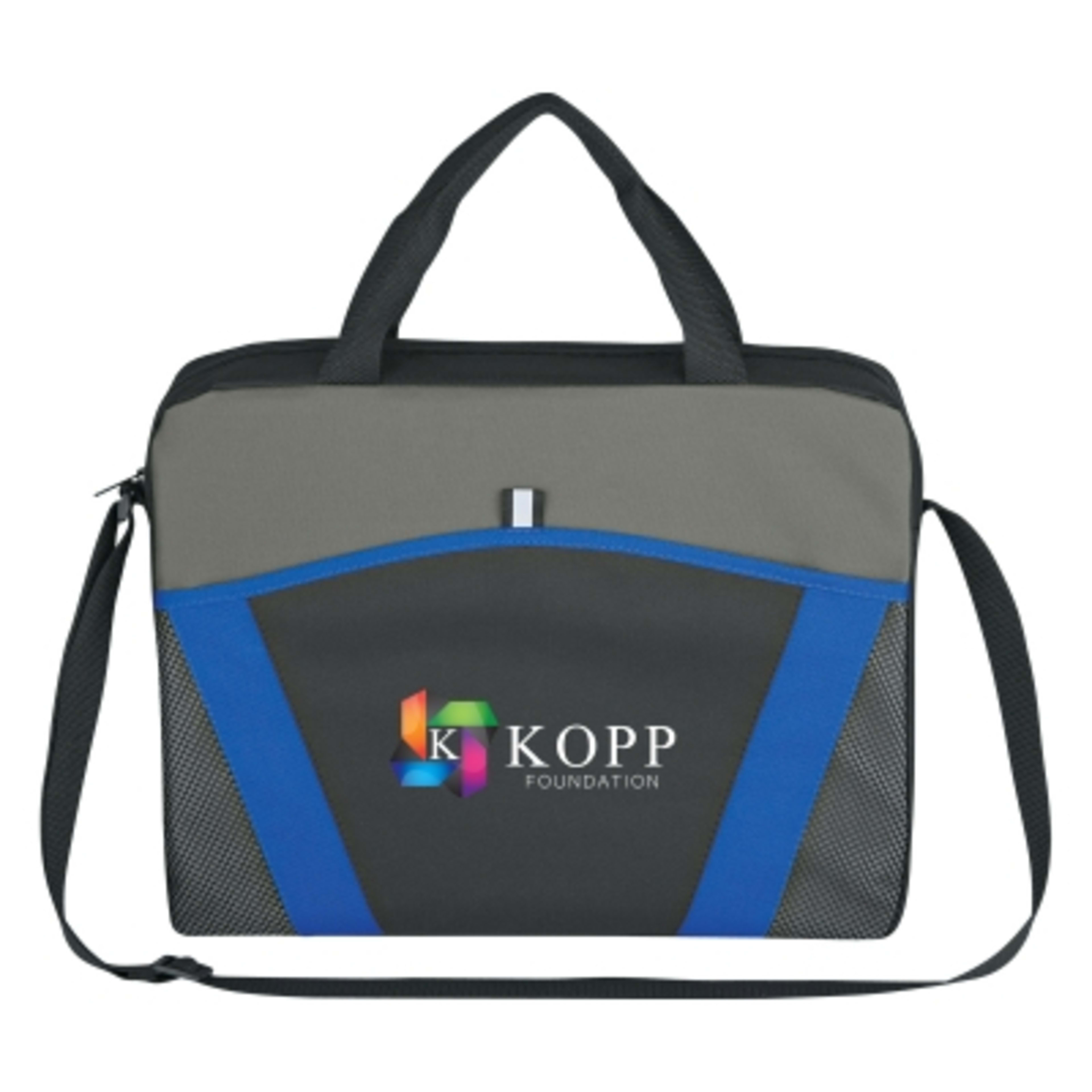 Messenger Brief Bag Casual Friday Style - 15 x 12 in - Royal - Colorbrite - product view 3
