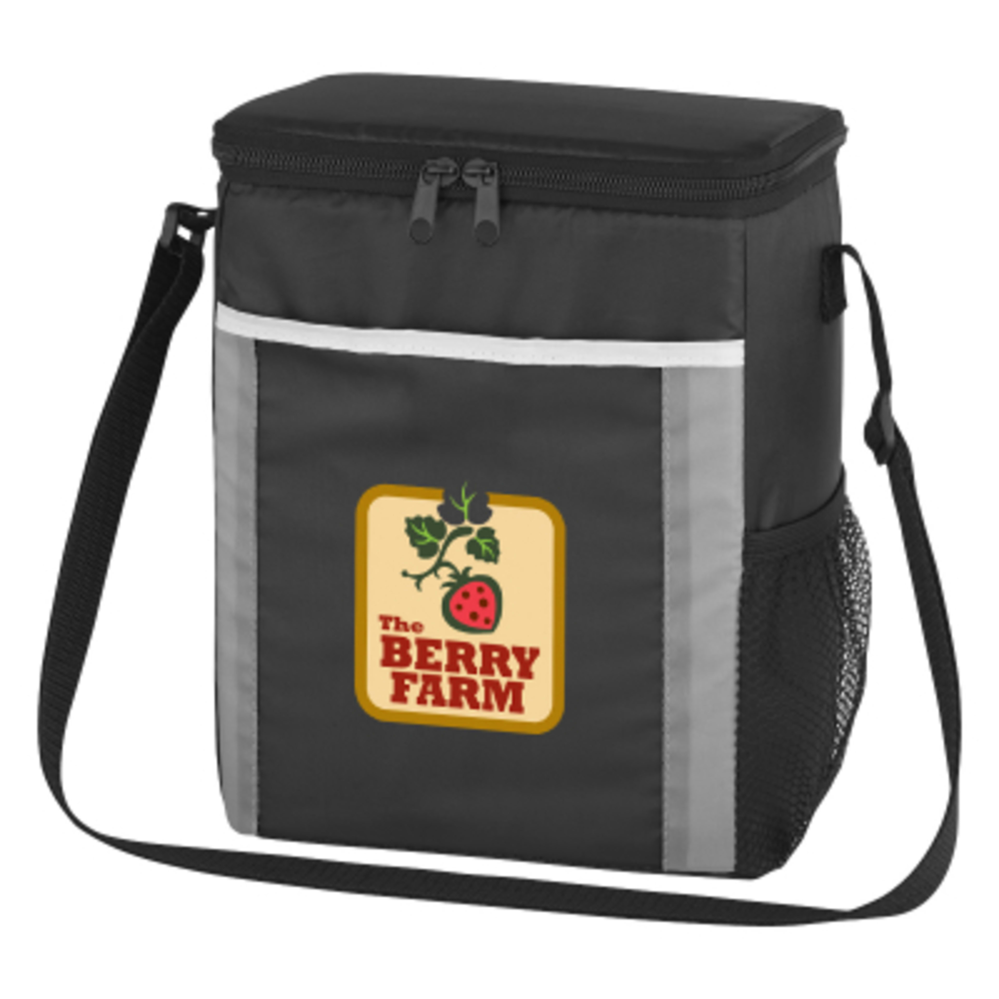 Insulated Cooler Bag Café Style - 8 x 9 in - Black/Black - Colorbrite - product view 1