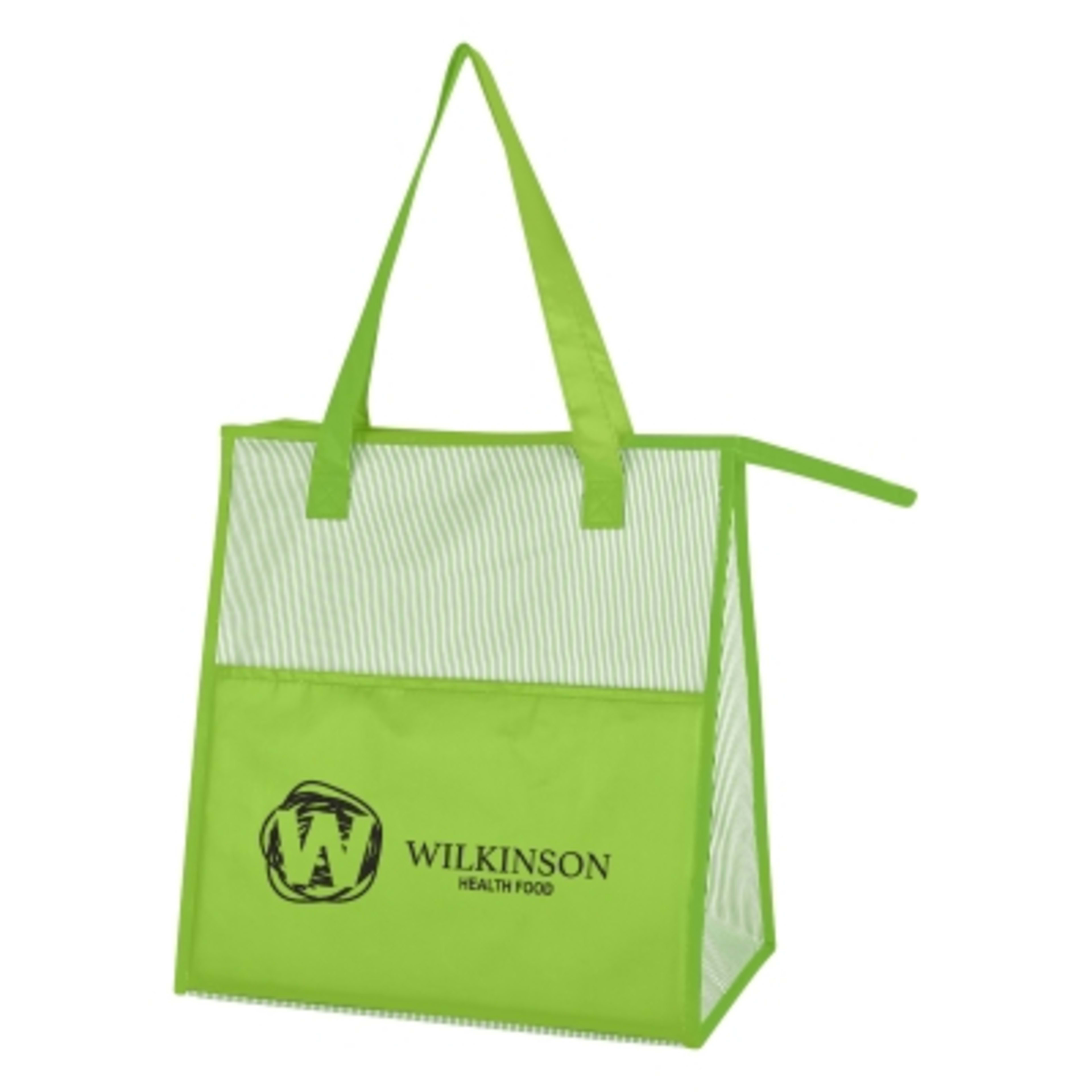 Insulated Cooler Bag Laminated Non-Woven Large - 13 x 13 x 7 in - Lime - Silkscreen - product view 1