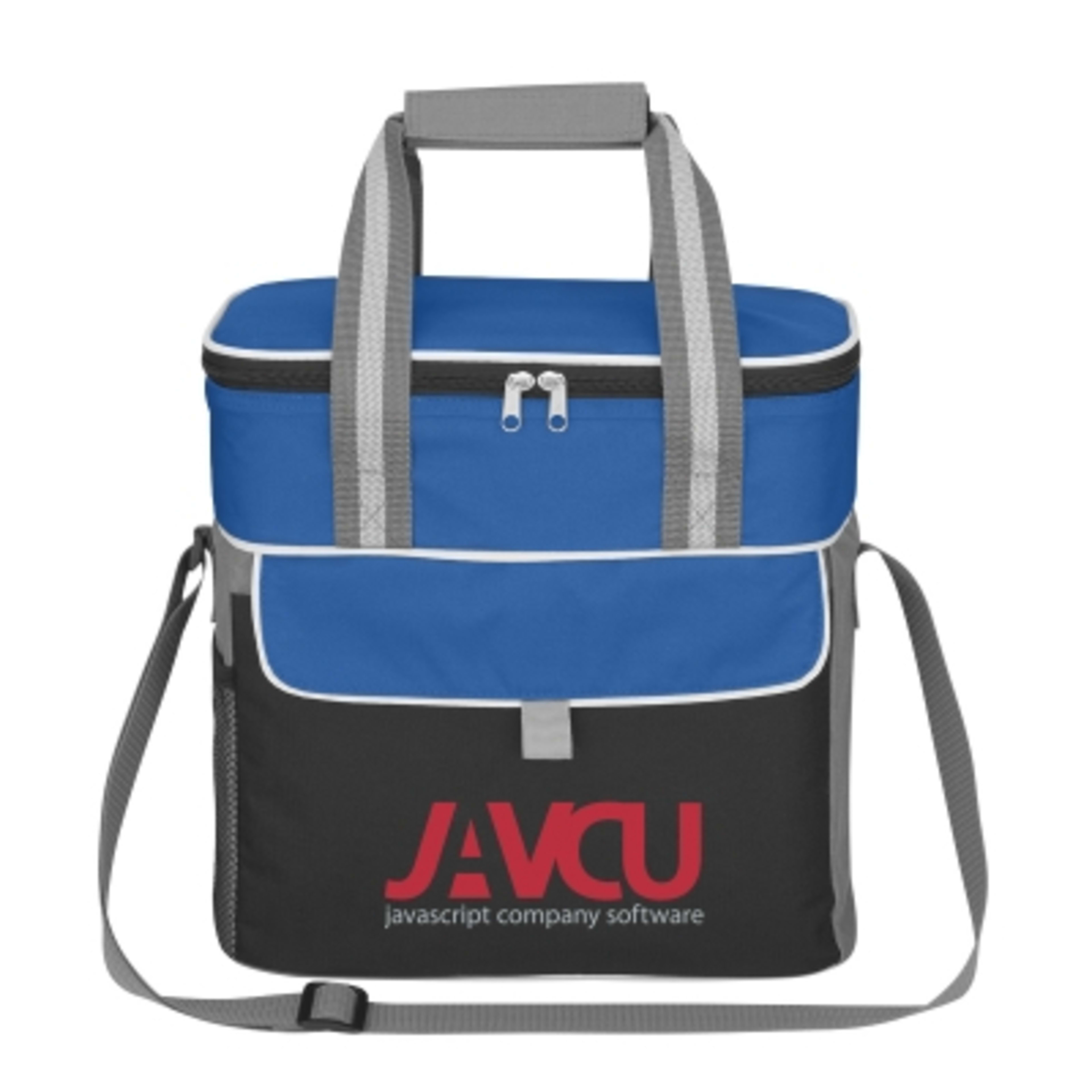 Insulated Cooler Bag 600D Polyester PEVA Lined - 12 x 12 x 7 in - Royal/Black - Colorbrite - product view 3