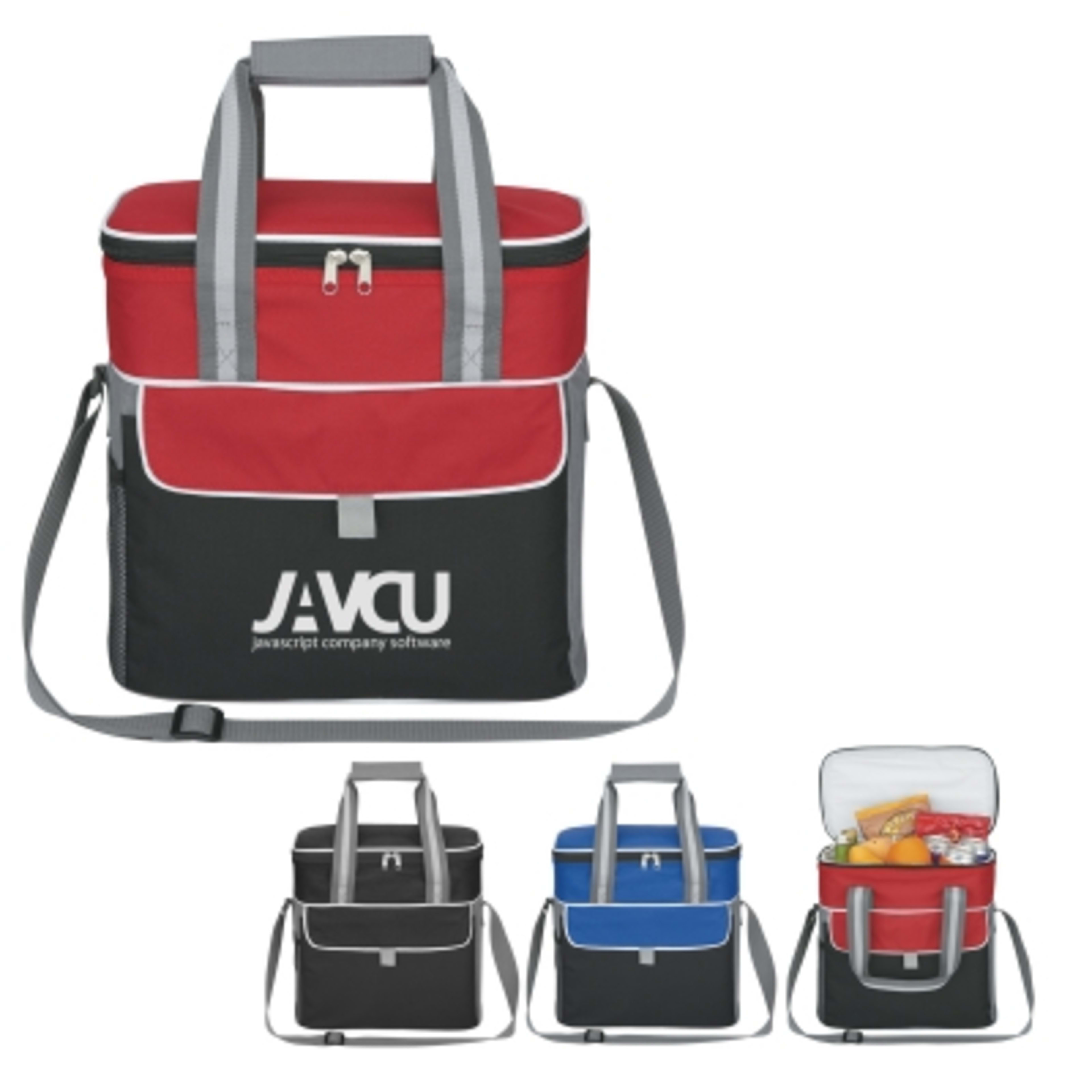 Insulated Cooler Bag 600D Polyester PEVA Lined - 12 x 12 x 7 in - Group Shot - product view 4