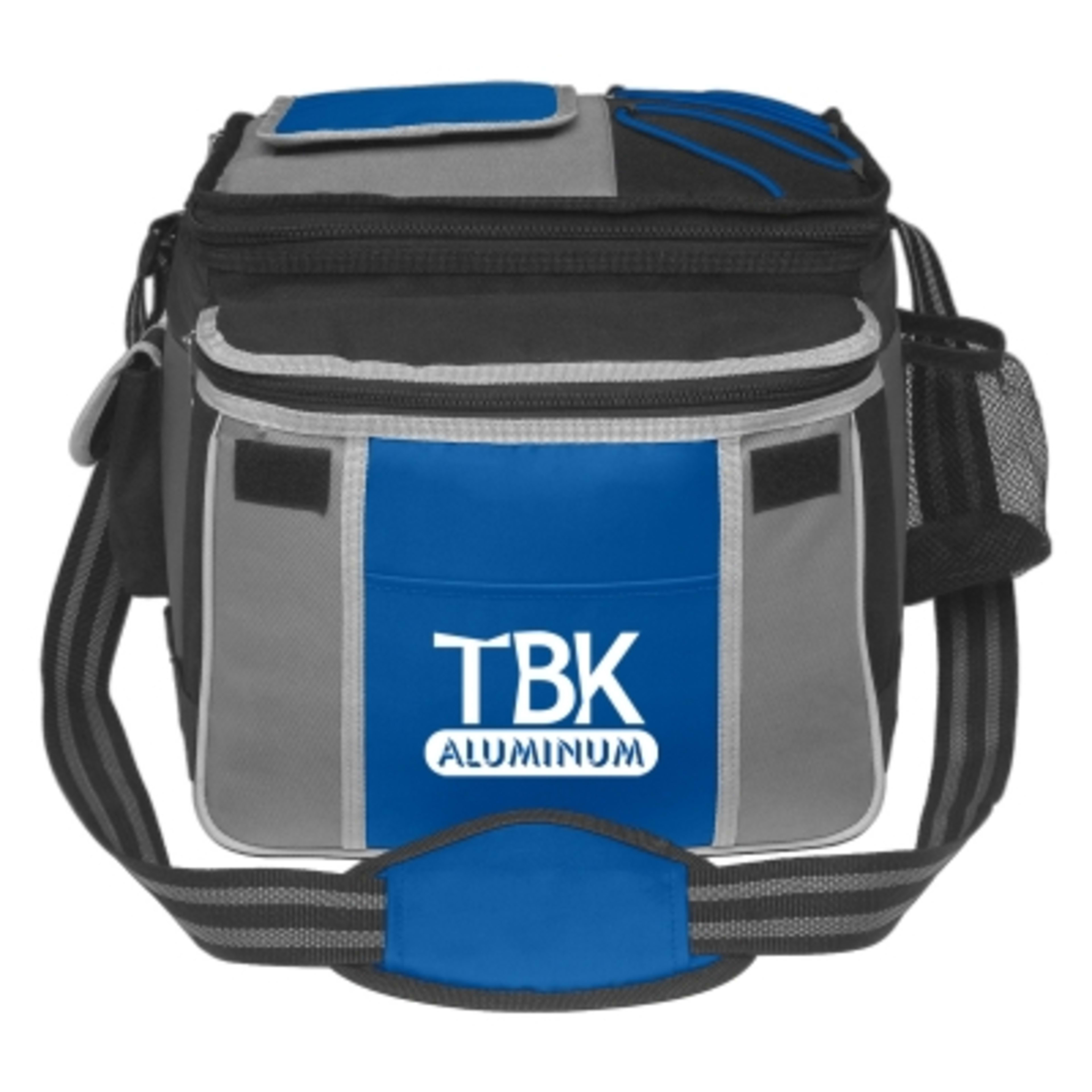 Insulated Cooler Bag Flip-Top Nylon Polyester - 11 x 10 x 10 in - Royal - Silkscreen - promotional product with custom logo